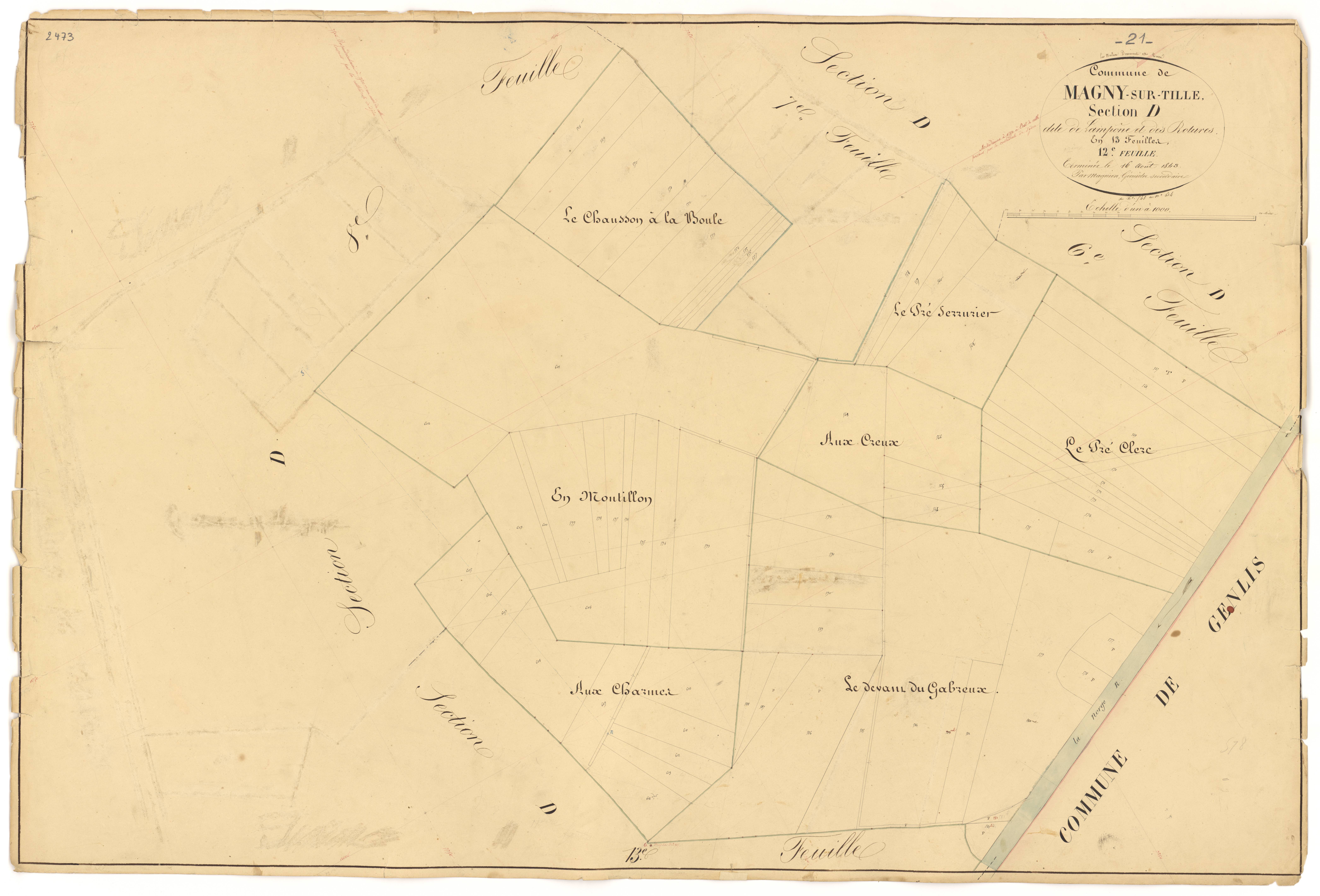 Magny-sur-Tille - Section D12 - 3 P PLAN 367/24
