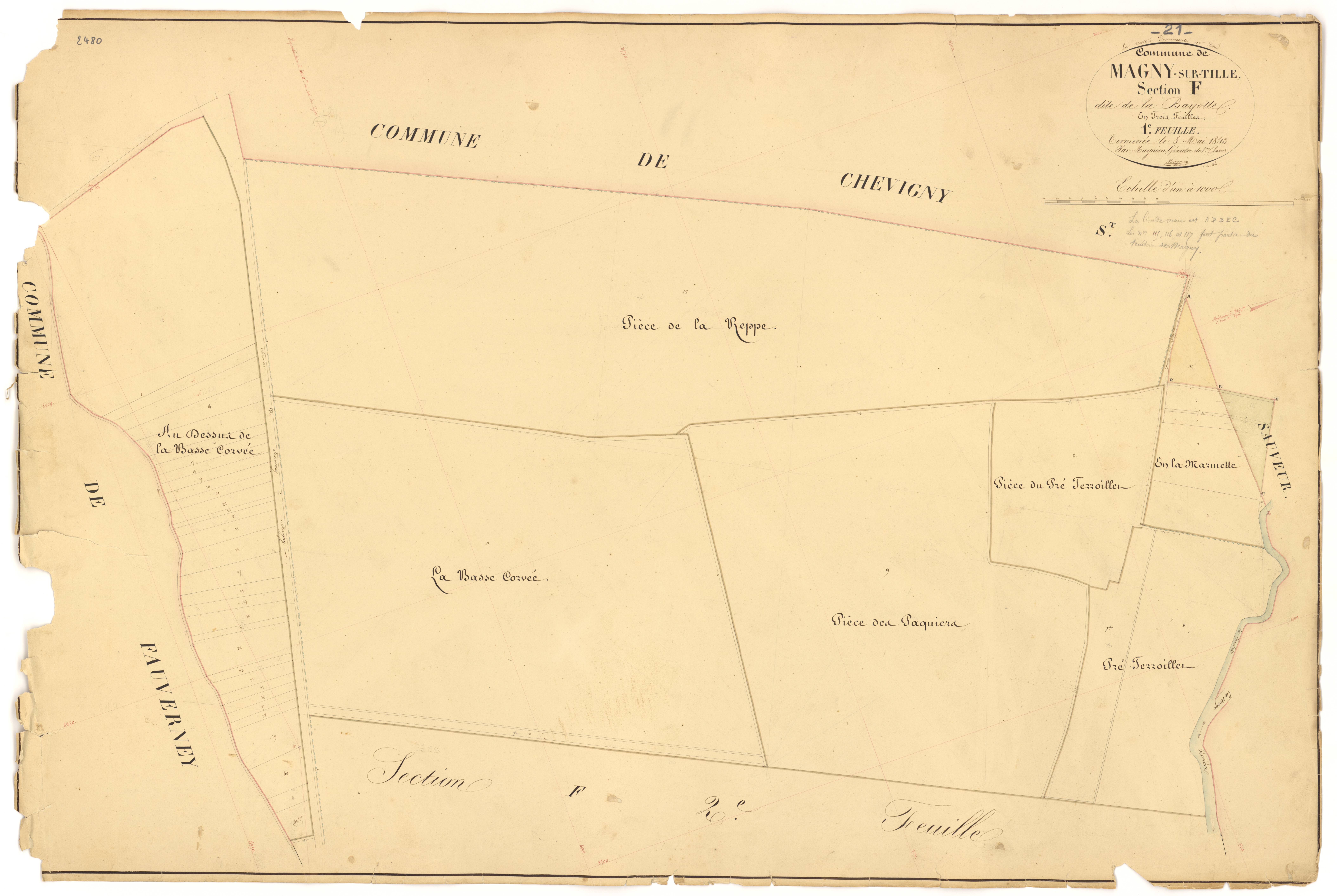 Magny-sur-Tille - Section F1 - 3 P PLAN 367/31