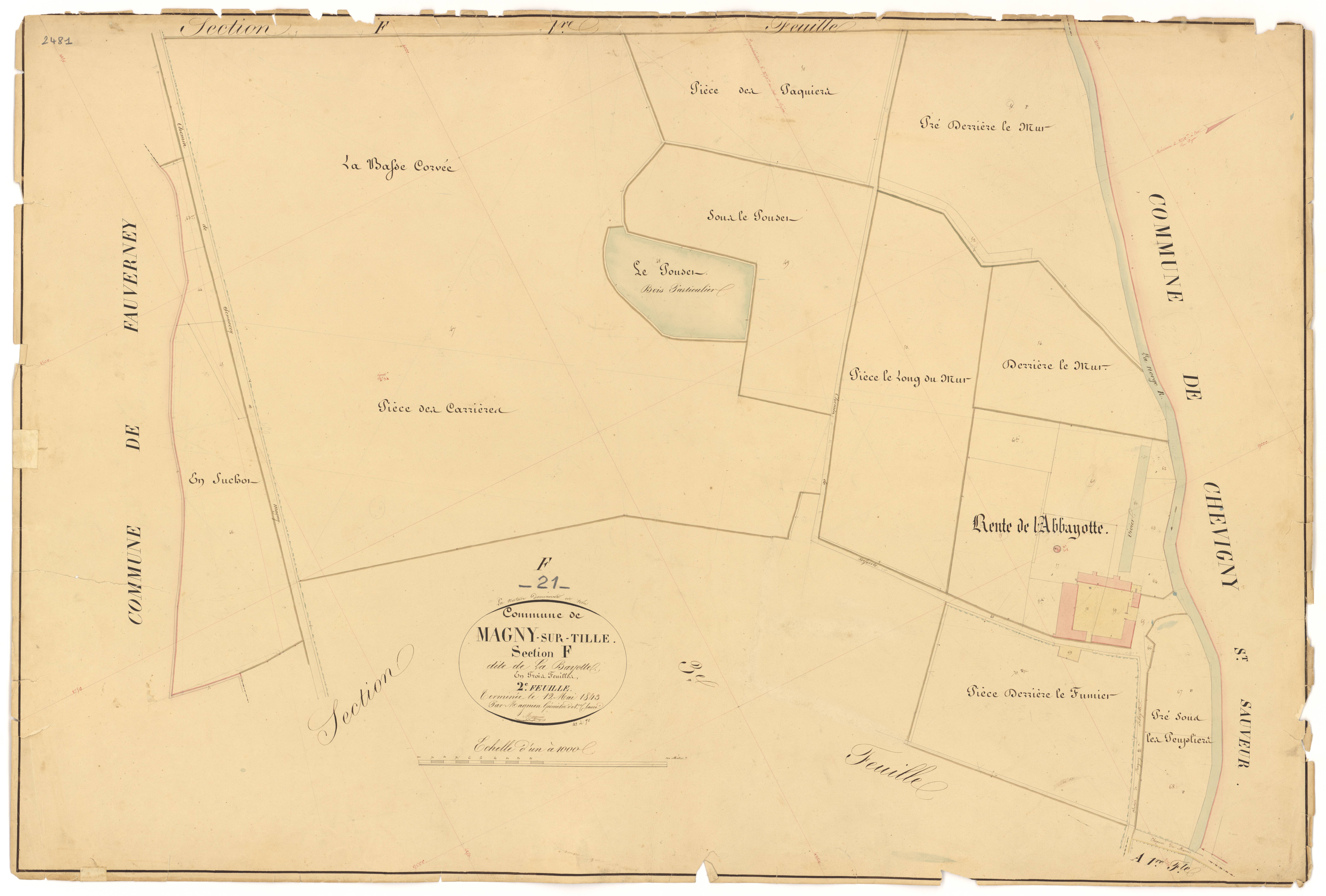 Magny-sur-Tille - Section F2 - 3 P PLAN 367/32