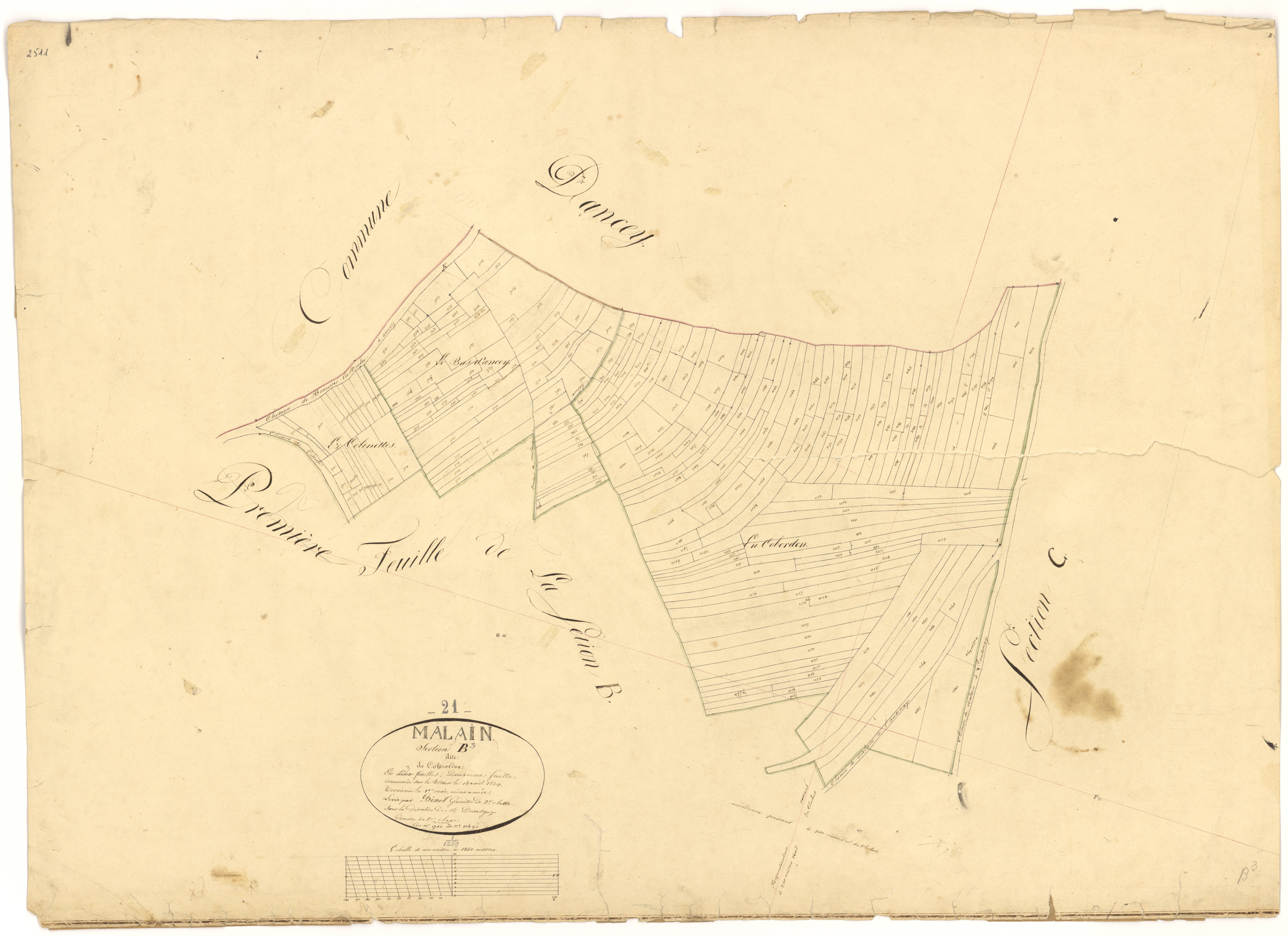 Mâlain - Section B3 - 3 P PLAN 370/6