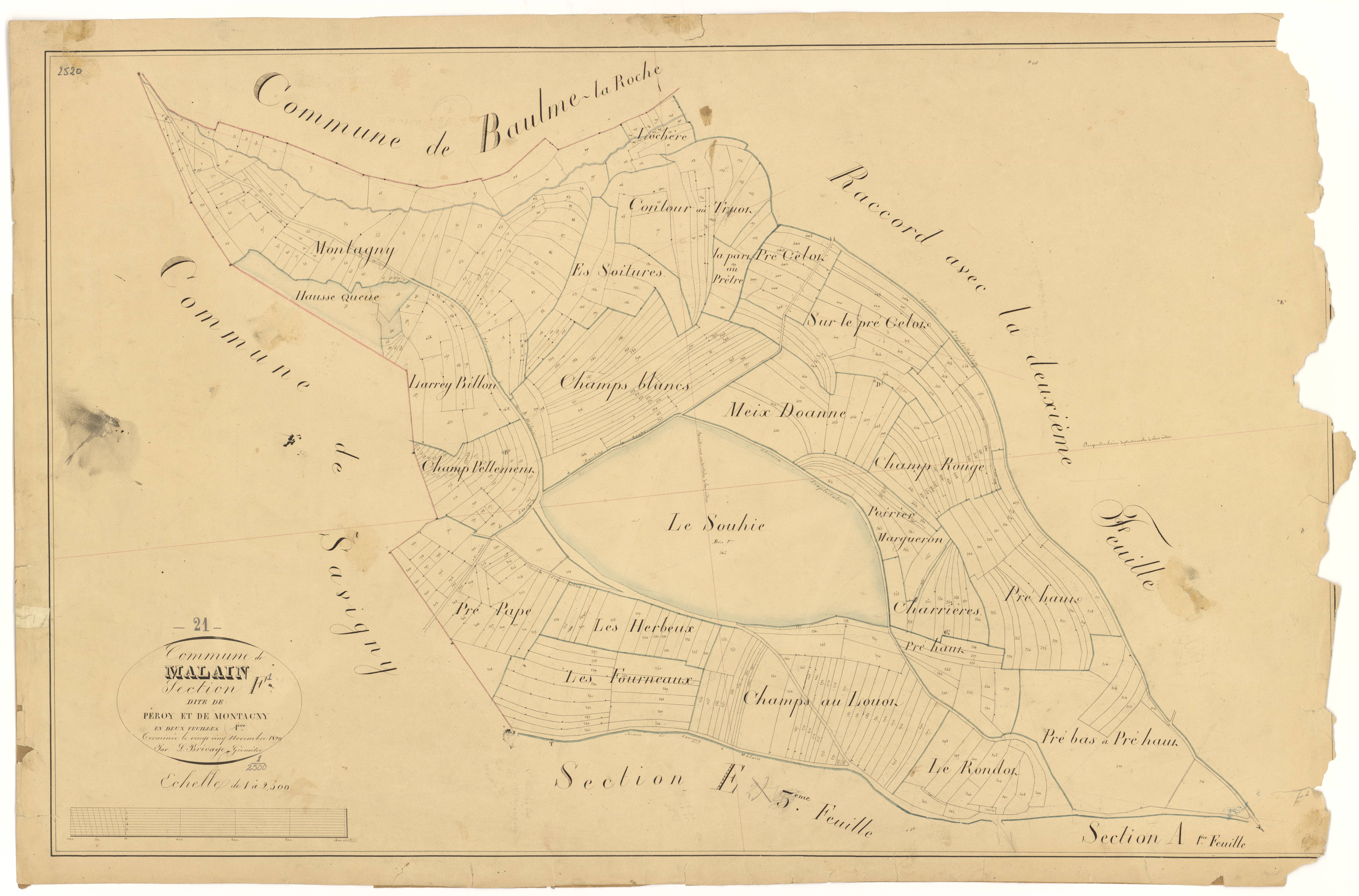 Mâlain - Section F1 - 3 P PLAN 370/15