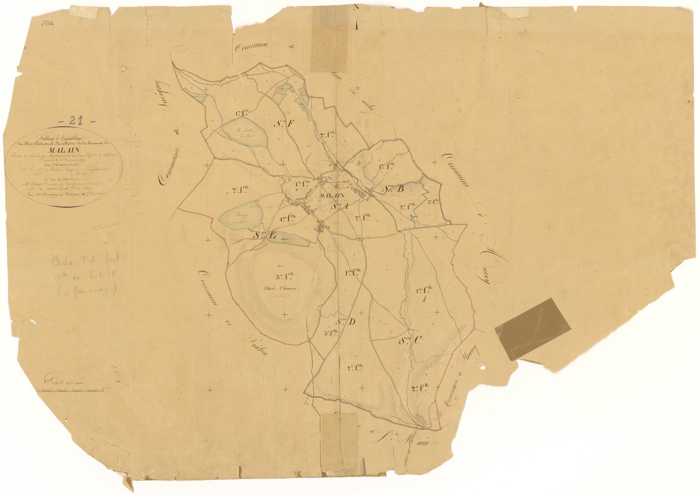 Mâlain - Tableau d'assemblage - 3 P PLAN 370/1