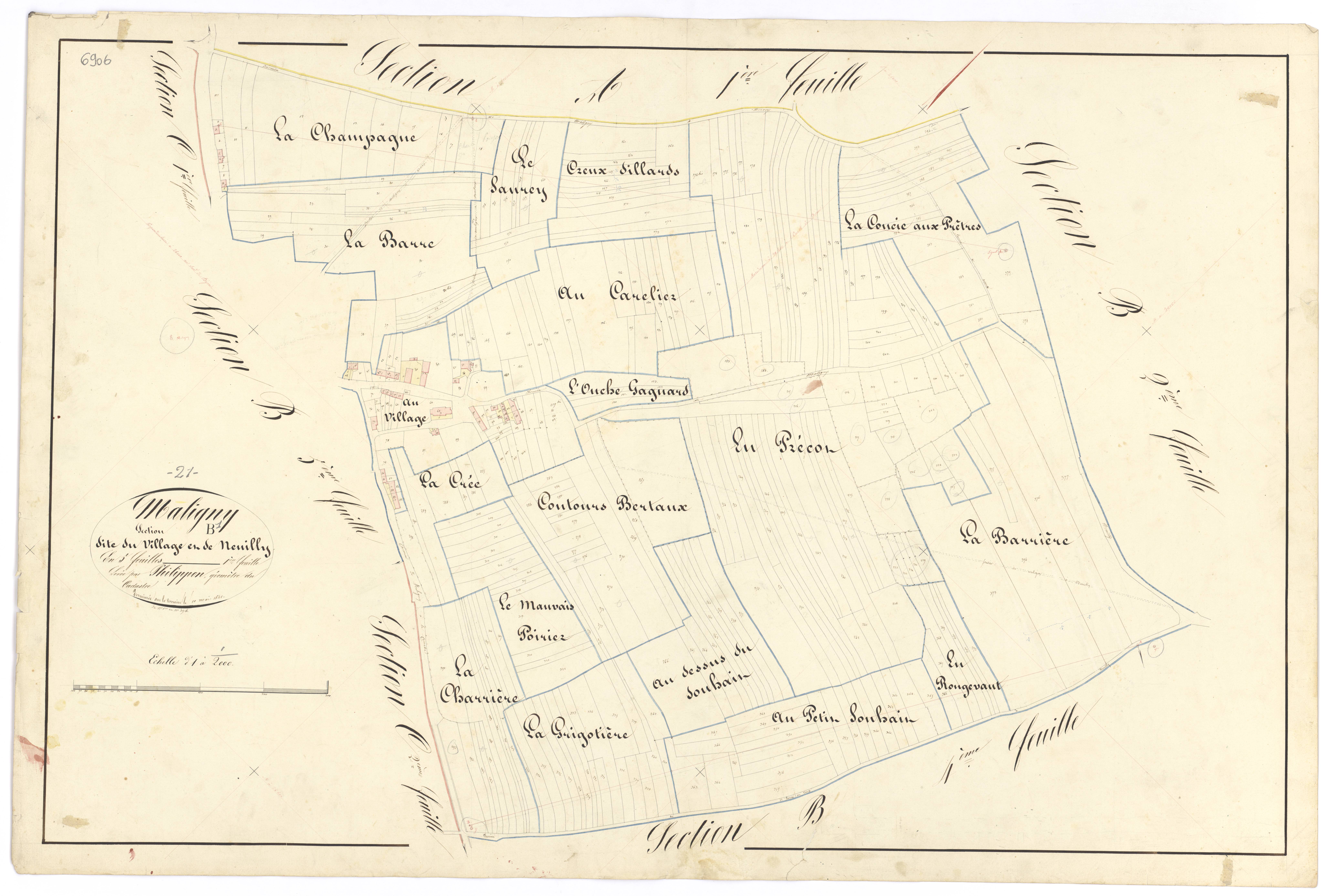 Maligny - Section B1 - 3 P PLAN 371/8