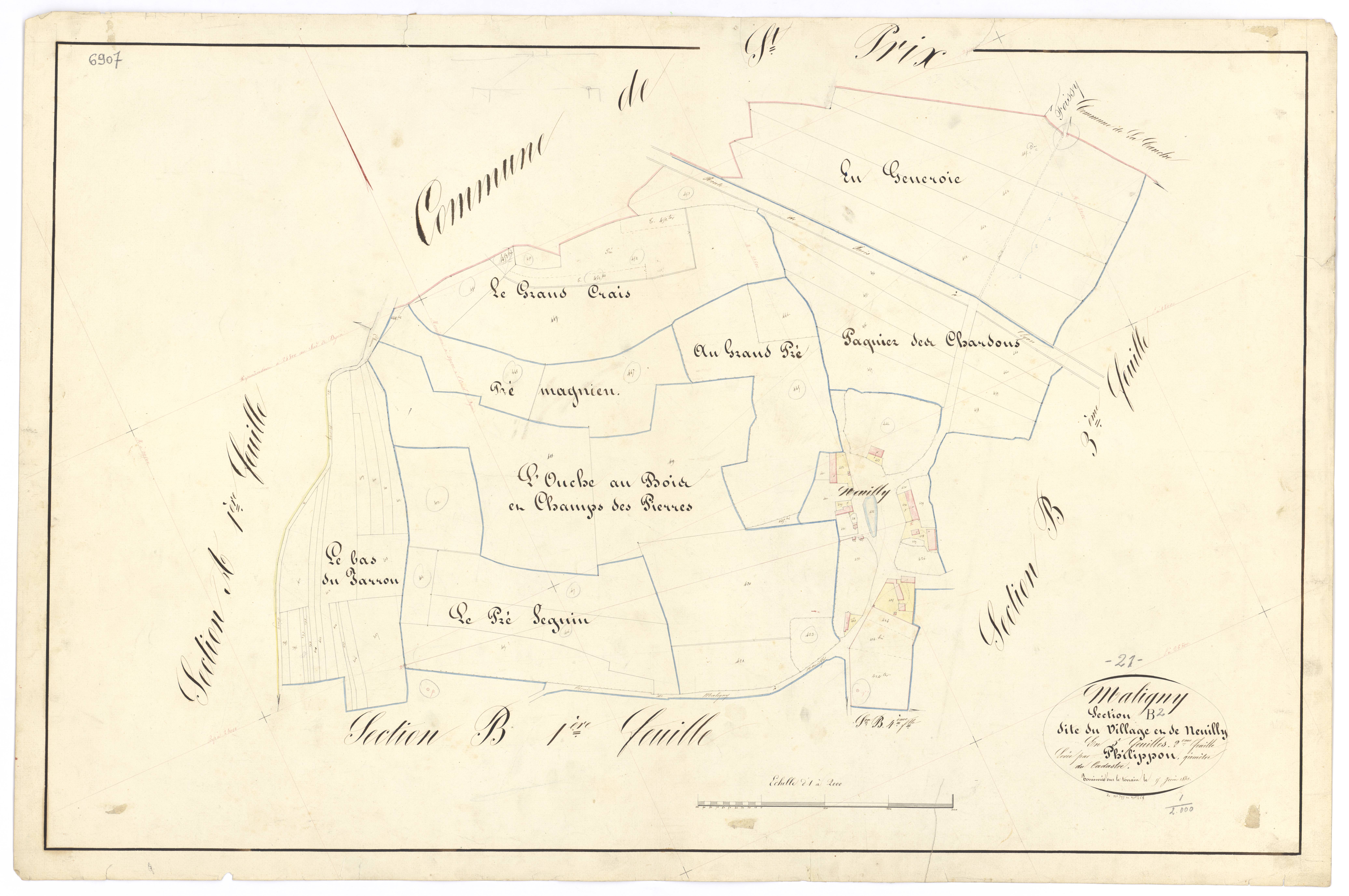 Maligny - Section B2 - 3 P PLAN 371/9