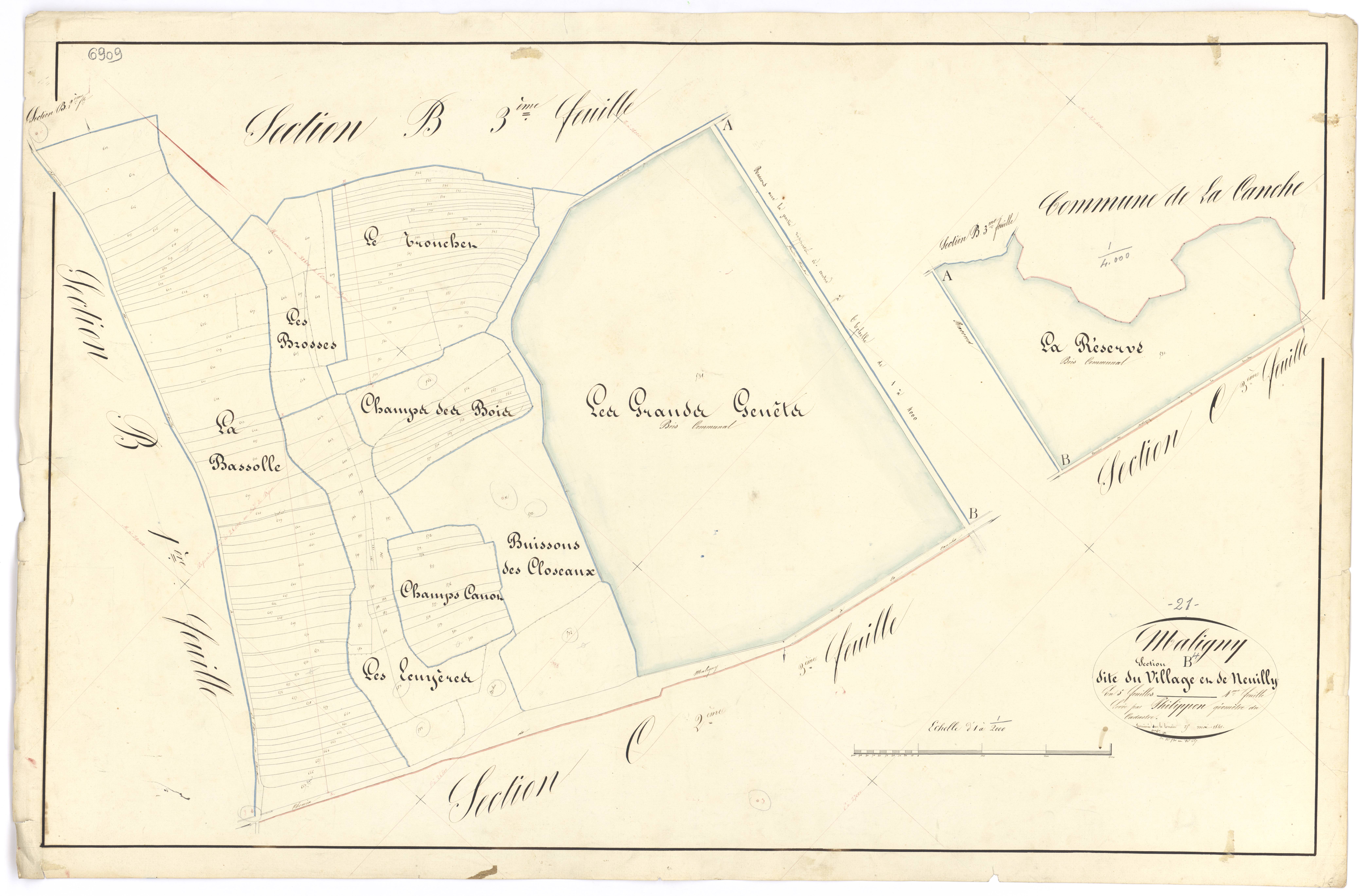 Maligny - Section B4 - 3 P PLAN 371/11