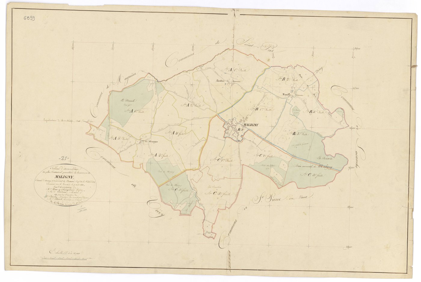 Maligny - Tableau d'assemblage - 3 P PLAN 371/1