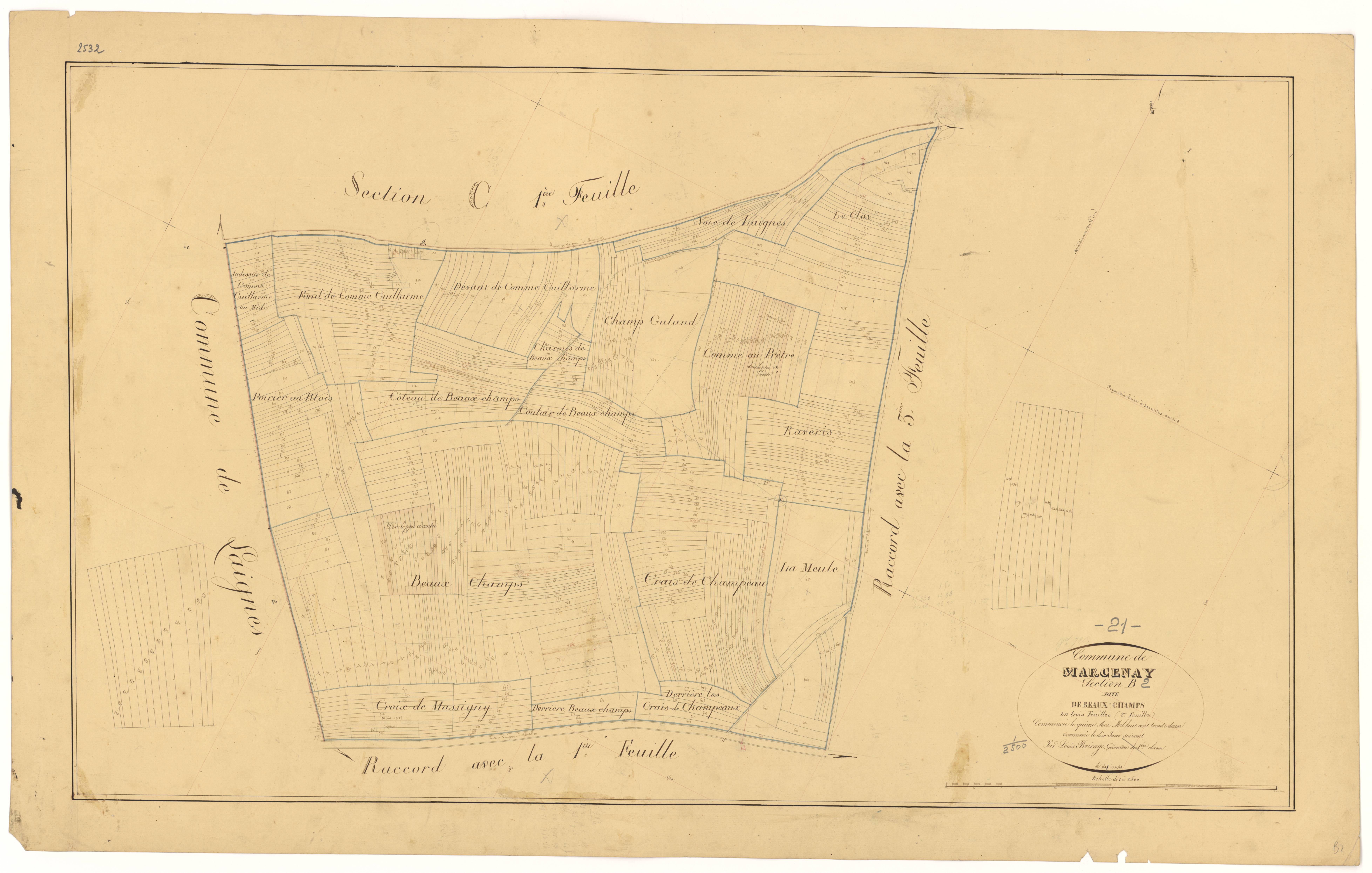 Marcenay - Section B2 - 3 P PLAN 375/7
