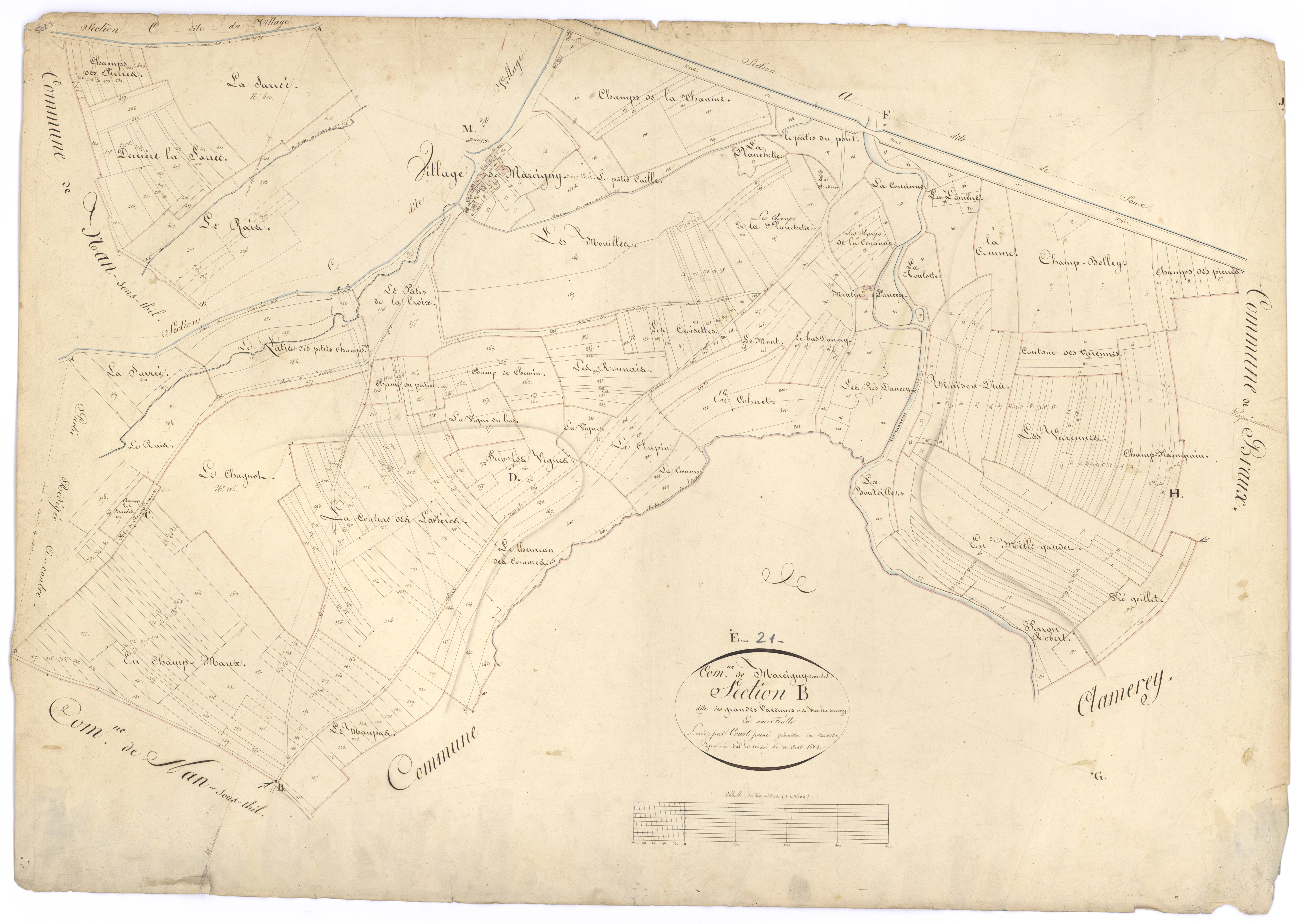 Marcigny-sous-Thil - Section B - 3 P PLAN 378/3