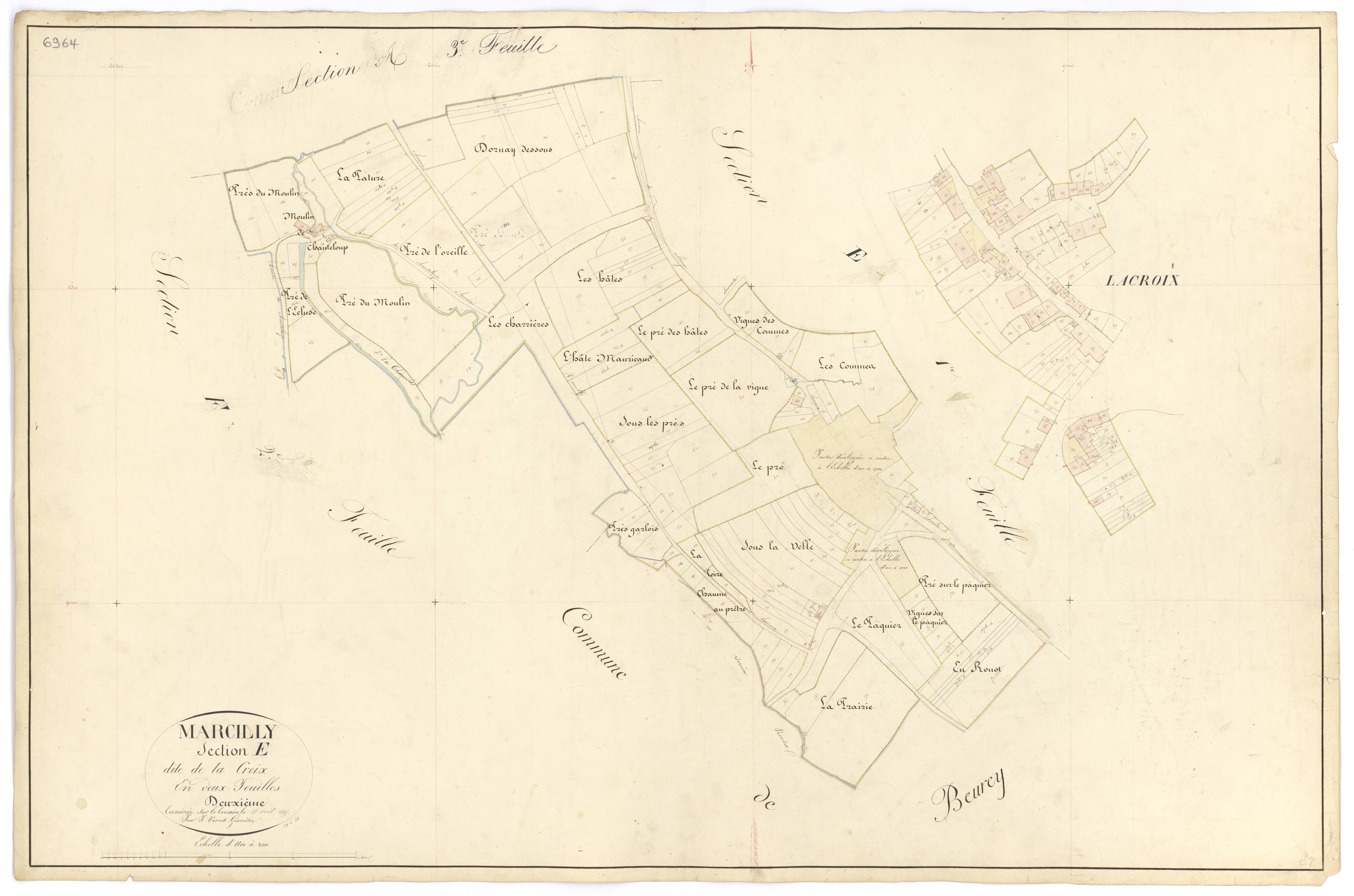 Marcilly-Ogny - Section E2 - 3 P PLAN 380/13