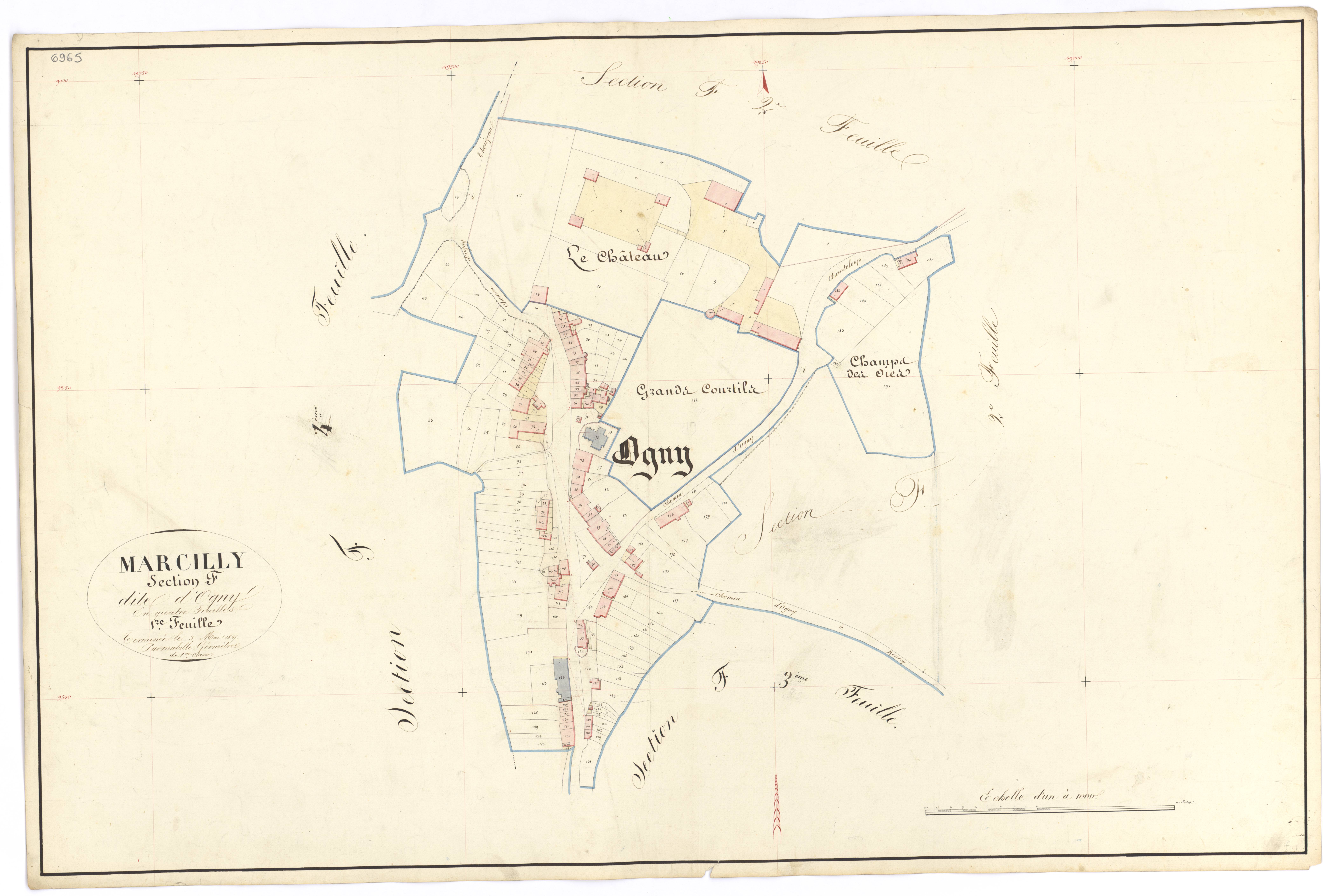 Marcilly-Ogny - Section F1 - 3 P PLAN 380/14