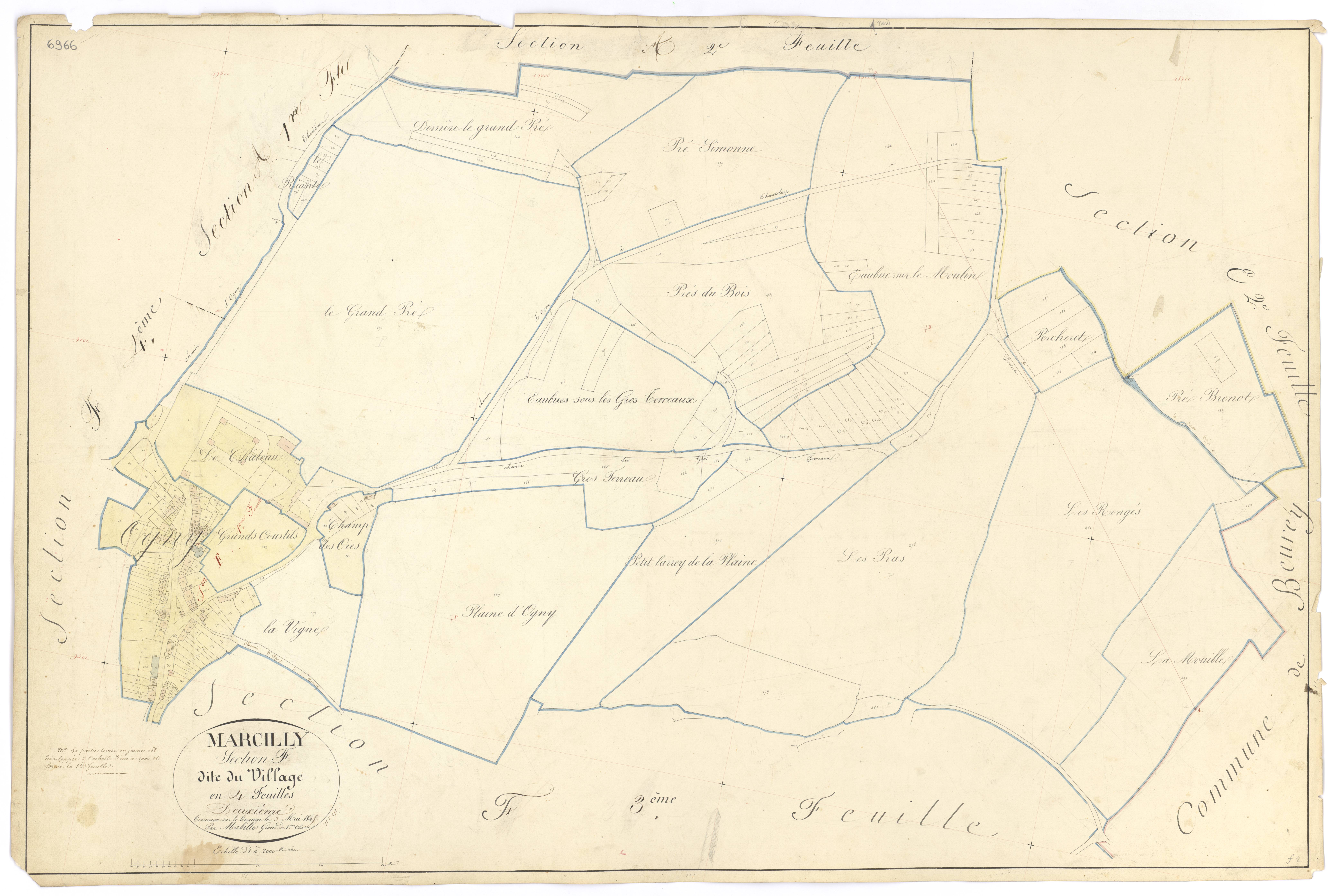 Marcilly-Ogny - Section F2 - 3 P PLAN 380/15