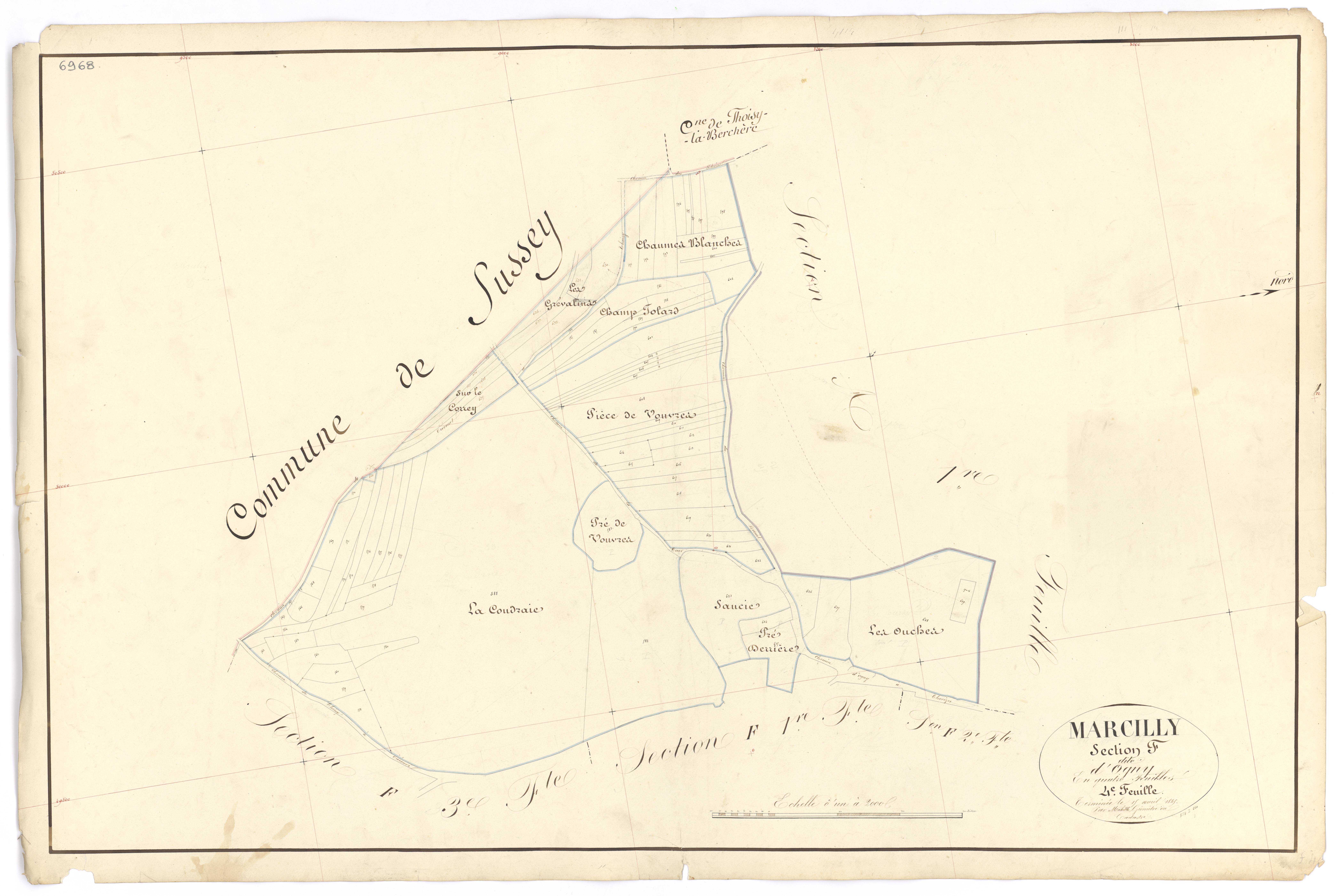 Marcilly-Ogny - Section F4 - 3 P PLAN 380/17