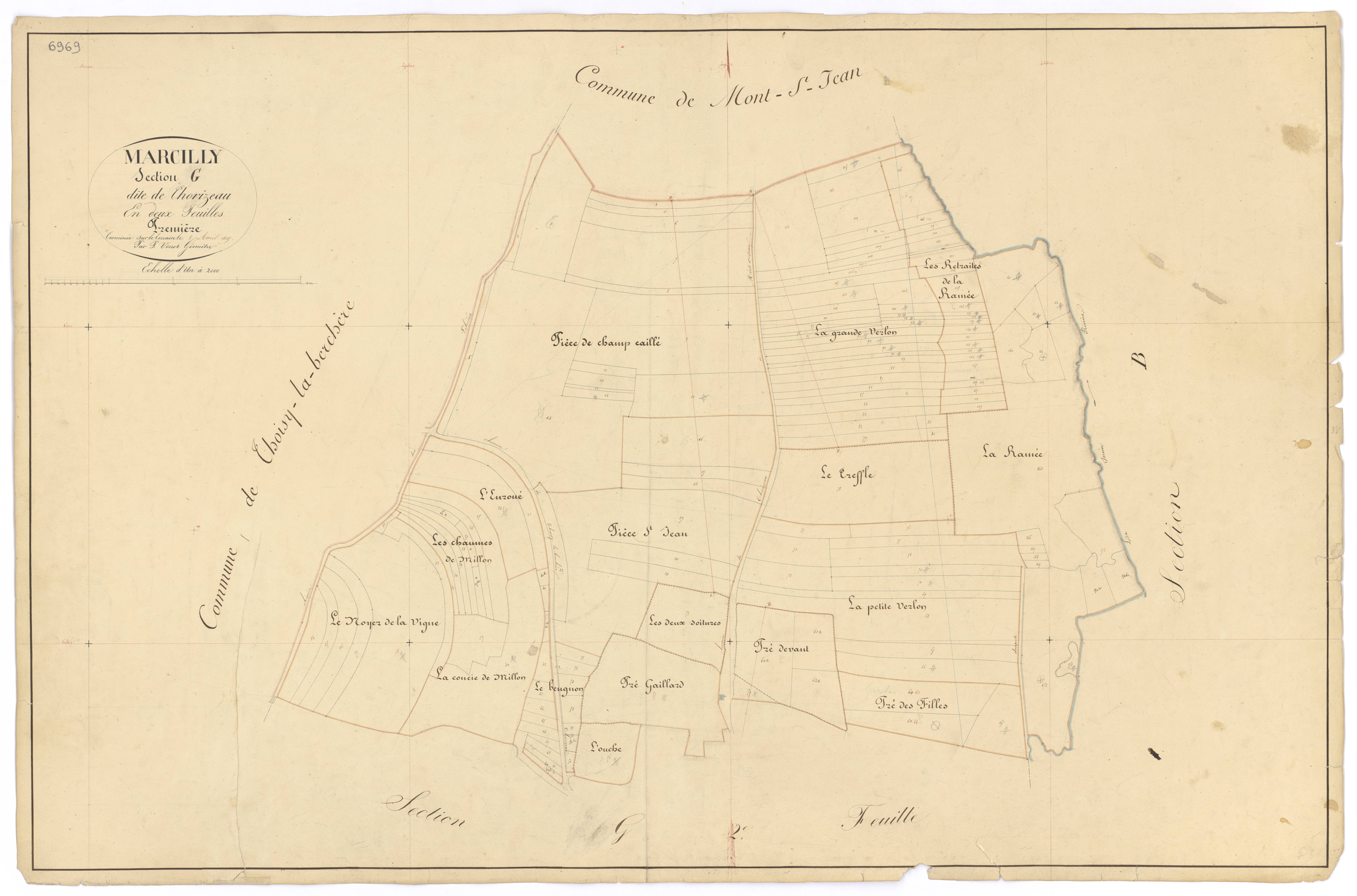 Marcilly-Ogny - Section G1 - 3 P PLAN 380/18