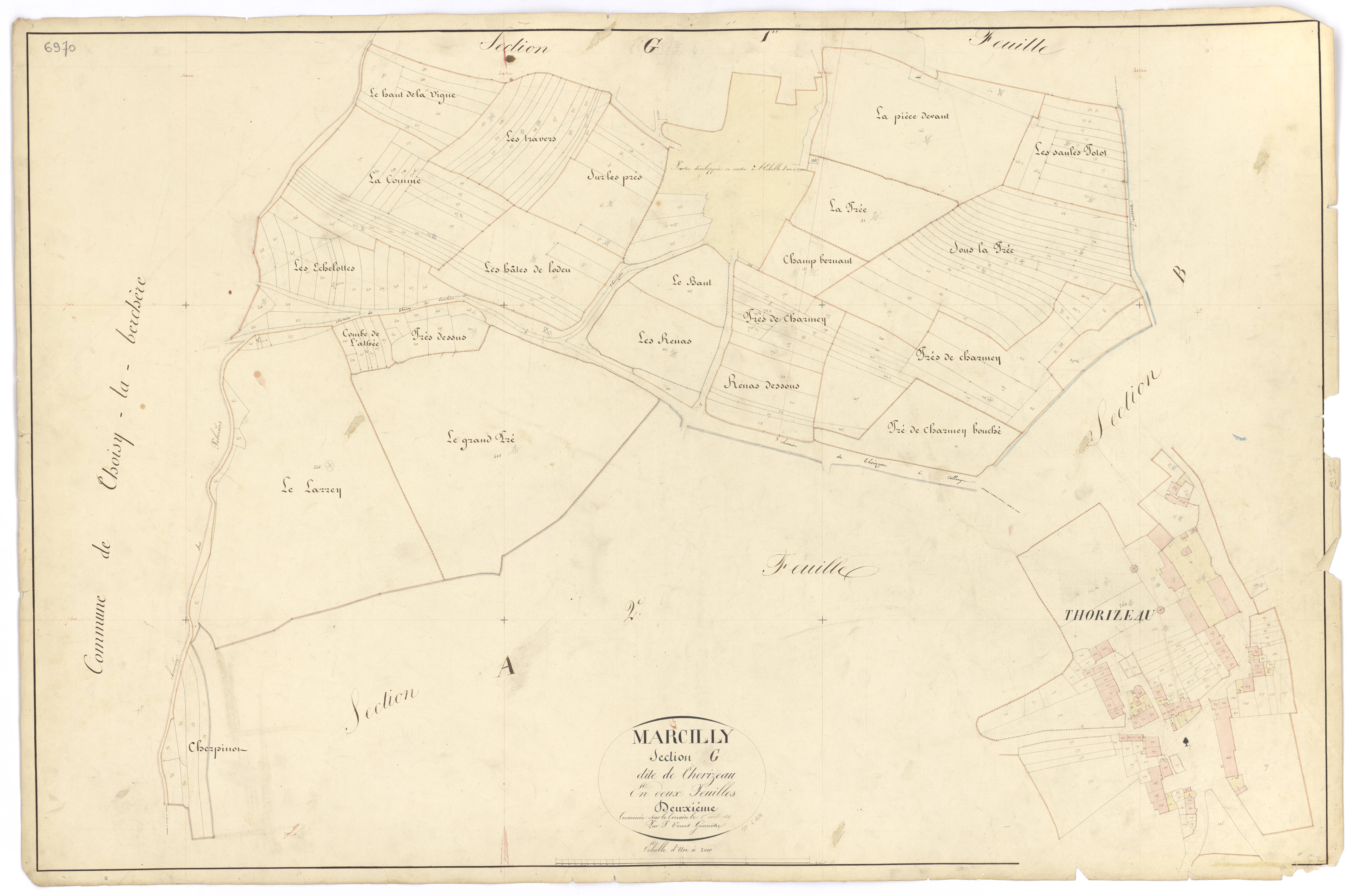 Marcilly-Ogny - Section G2 - 3 P PLAN 380/19
