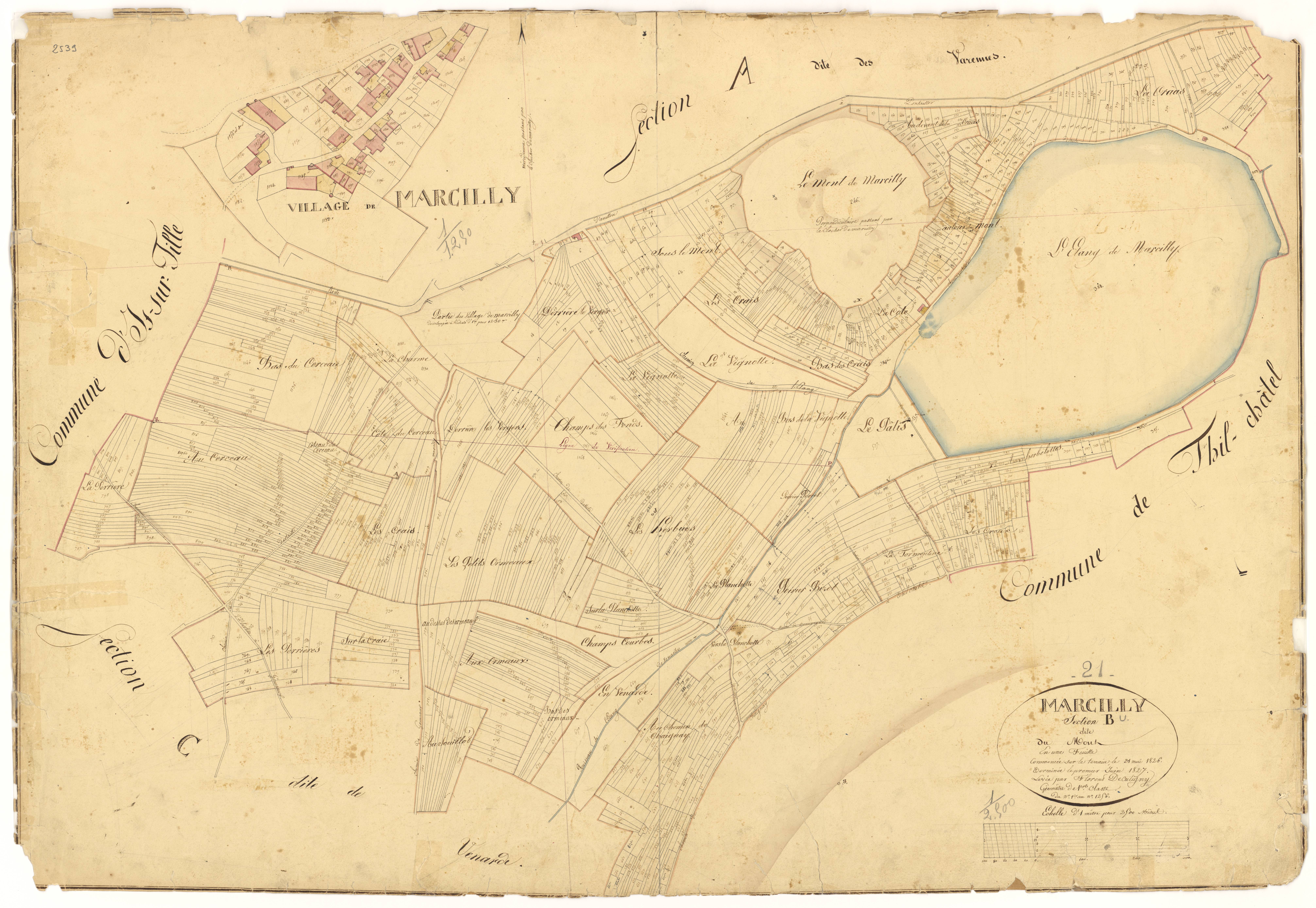 Marcilly-sur-Tille - Section B - 3 P PLAN 381/3