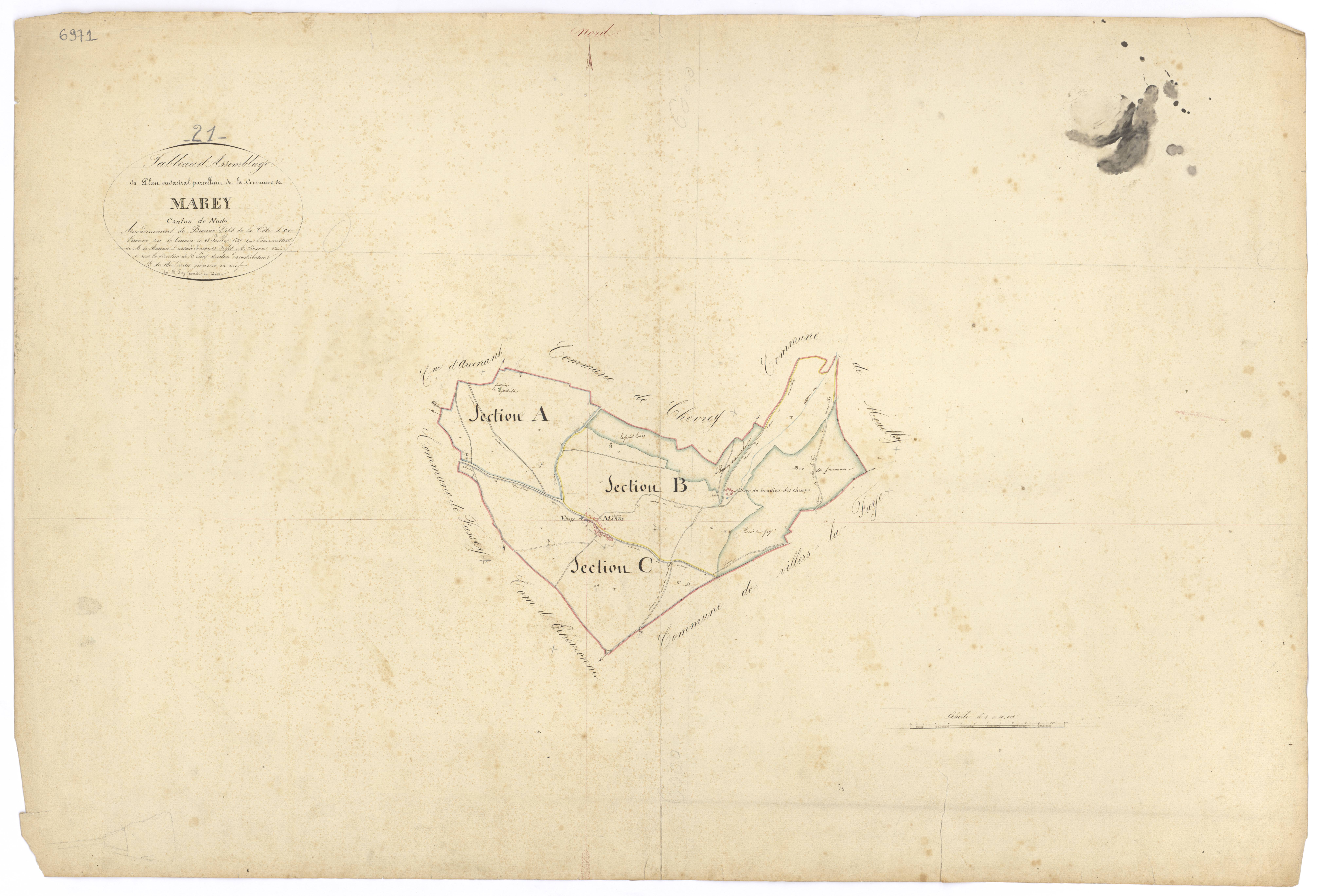 Marey-lès-Fussey - Tableau d'assemblage - 3 P PLAN 382/1