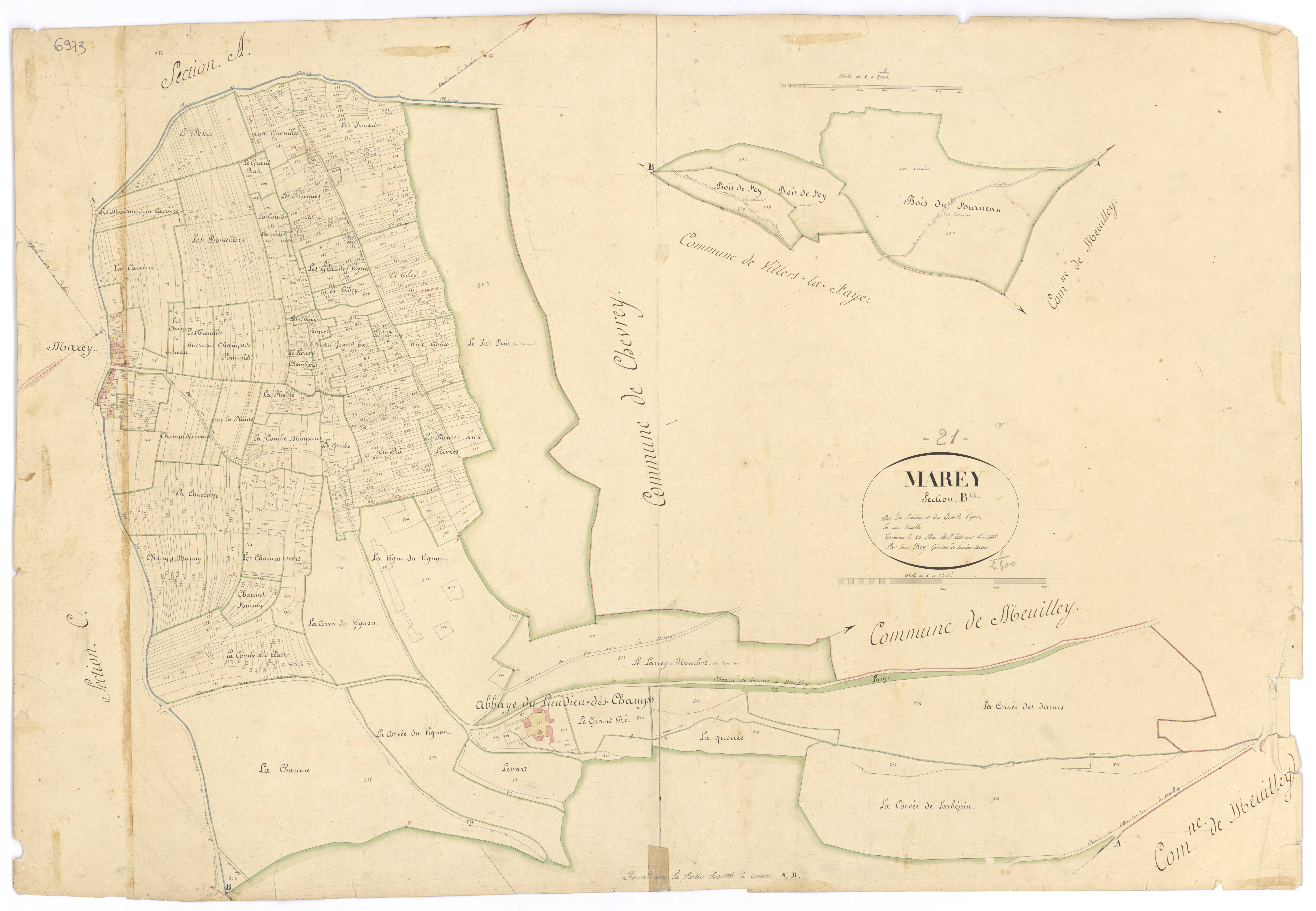 Marey-lès-Fussey - Section B - 3 P PLAN 382/3