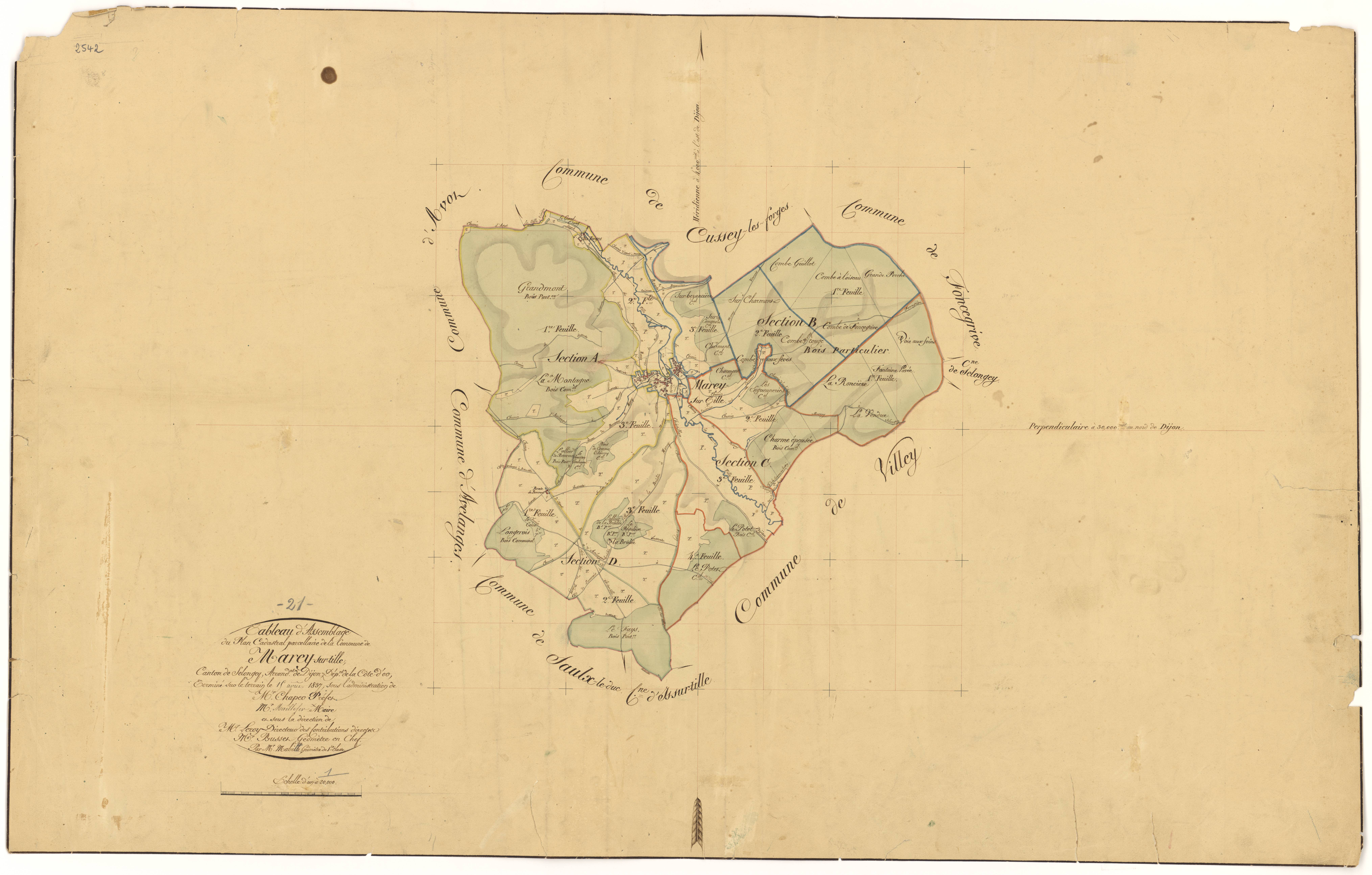 Marey-sur-Tille - Tableau d'assemblage - 3 P PLAN 383/1