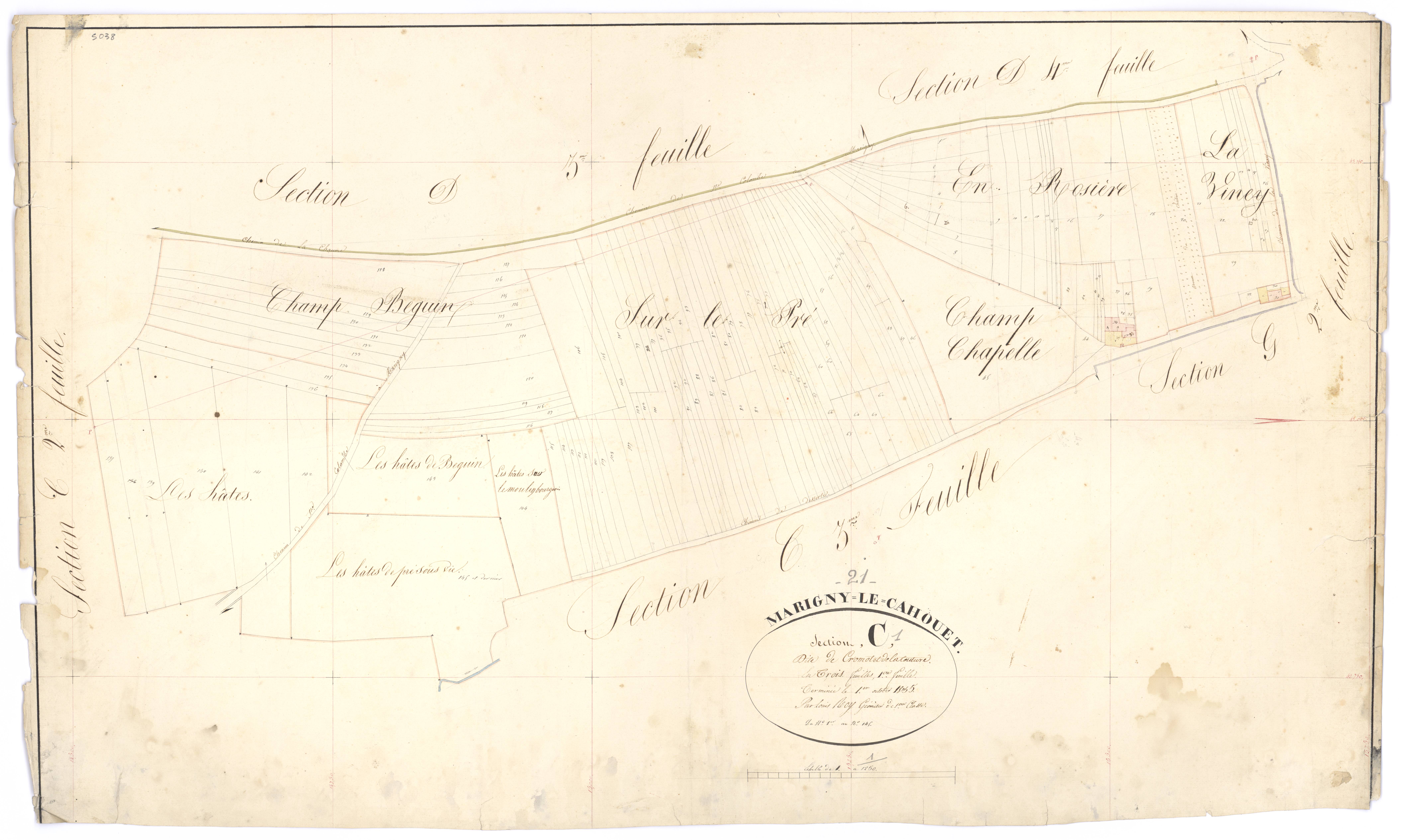 Marigny-le-Cahouët - Section C1 - 3 P PLAN 385/8