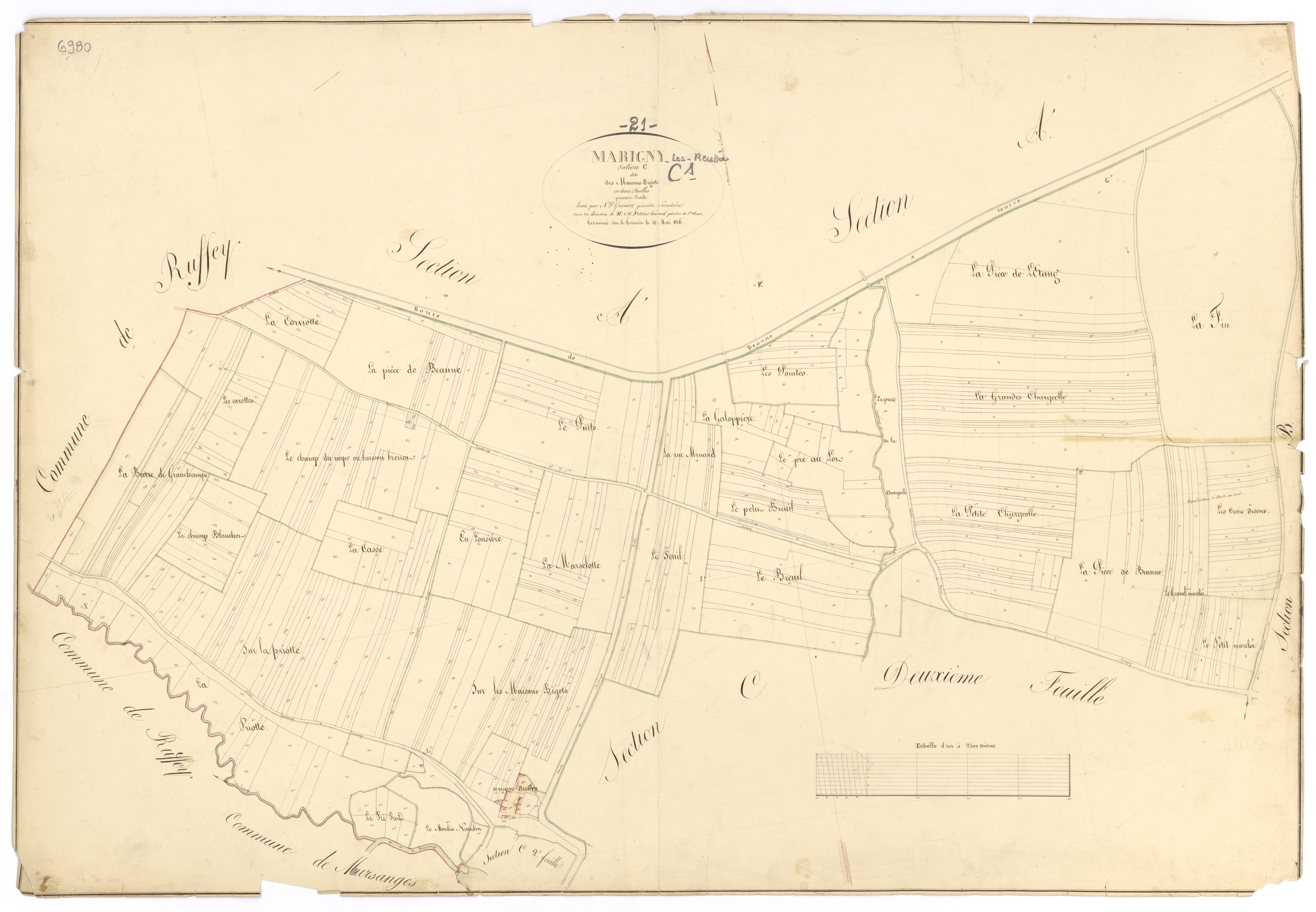 Marigny-lès-Reullée - Section C1 - 3 P PLAN 386/6