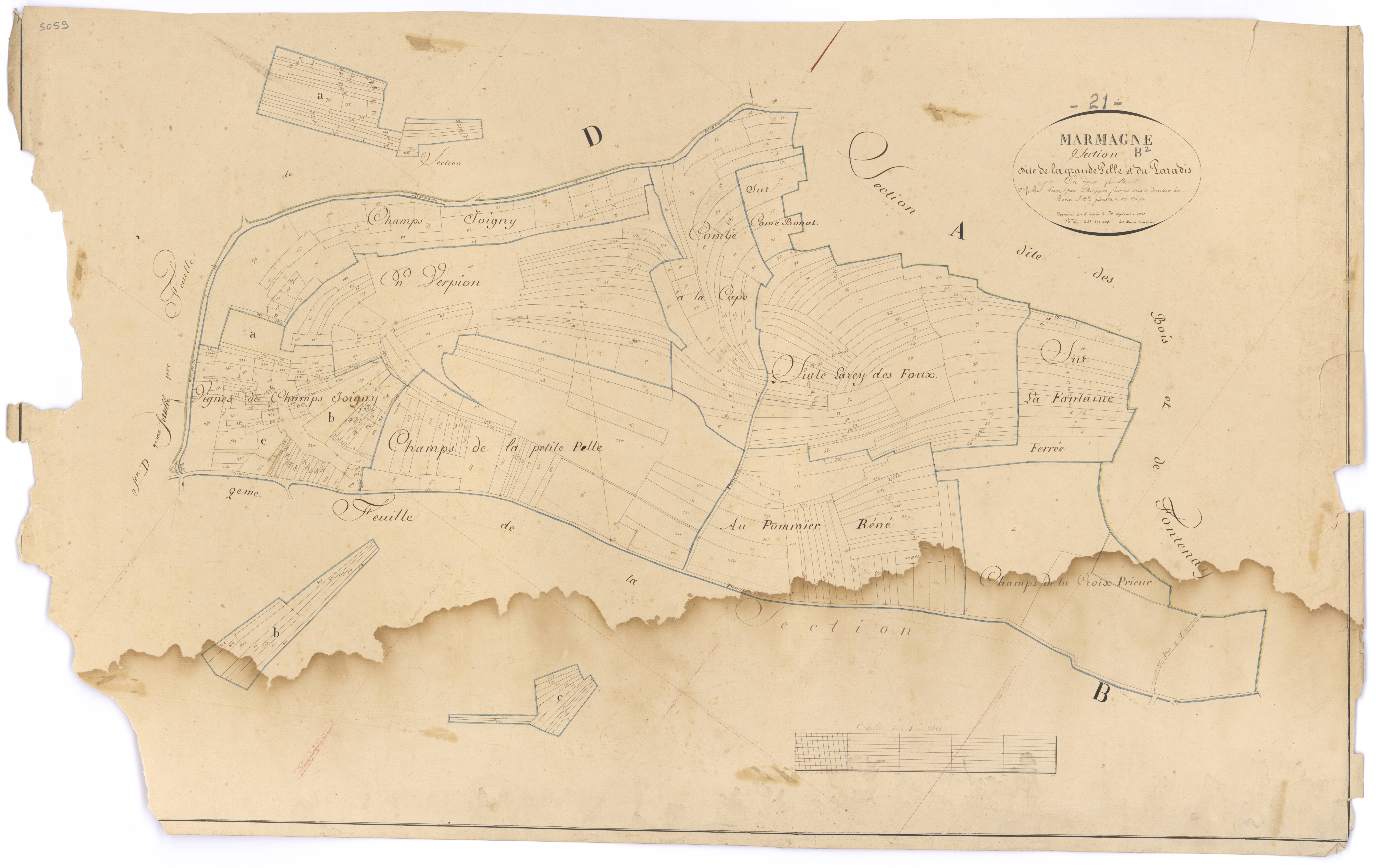 Marmagne - Section B2 - 3 P PLAN 388/4