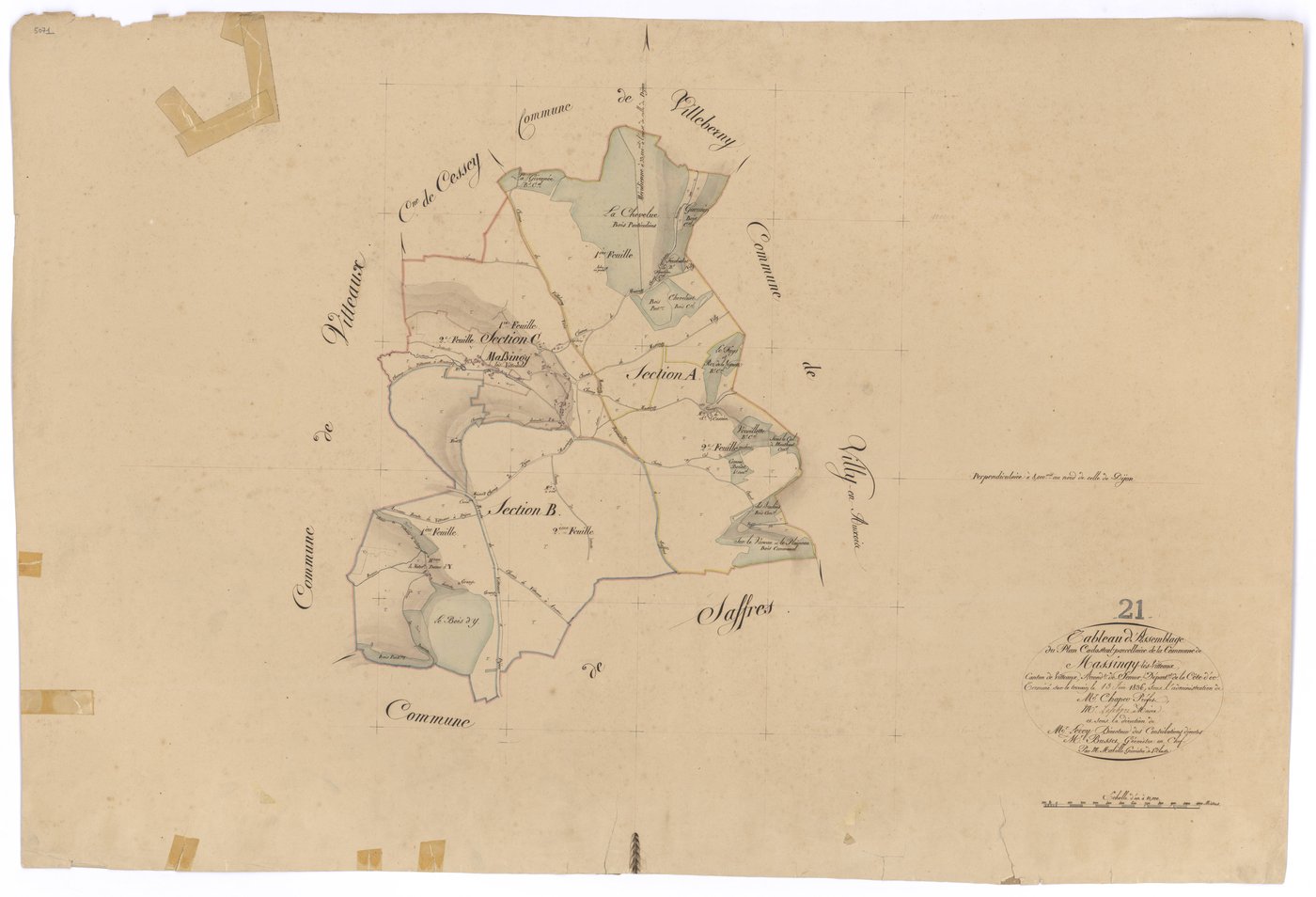 Massingy-lès-Vitteaux - Tableau d'assemblage - 3 P PLAN 394/1