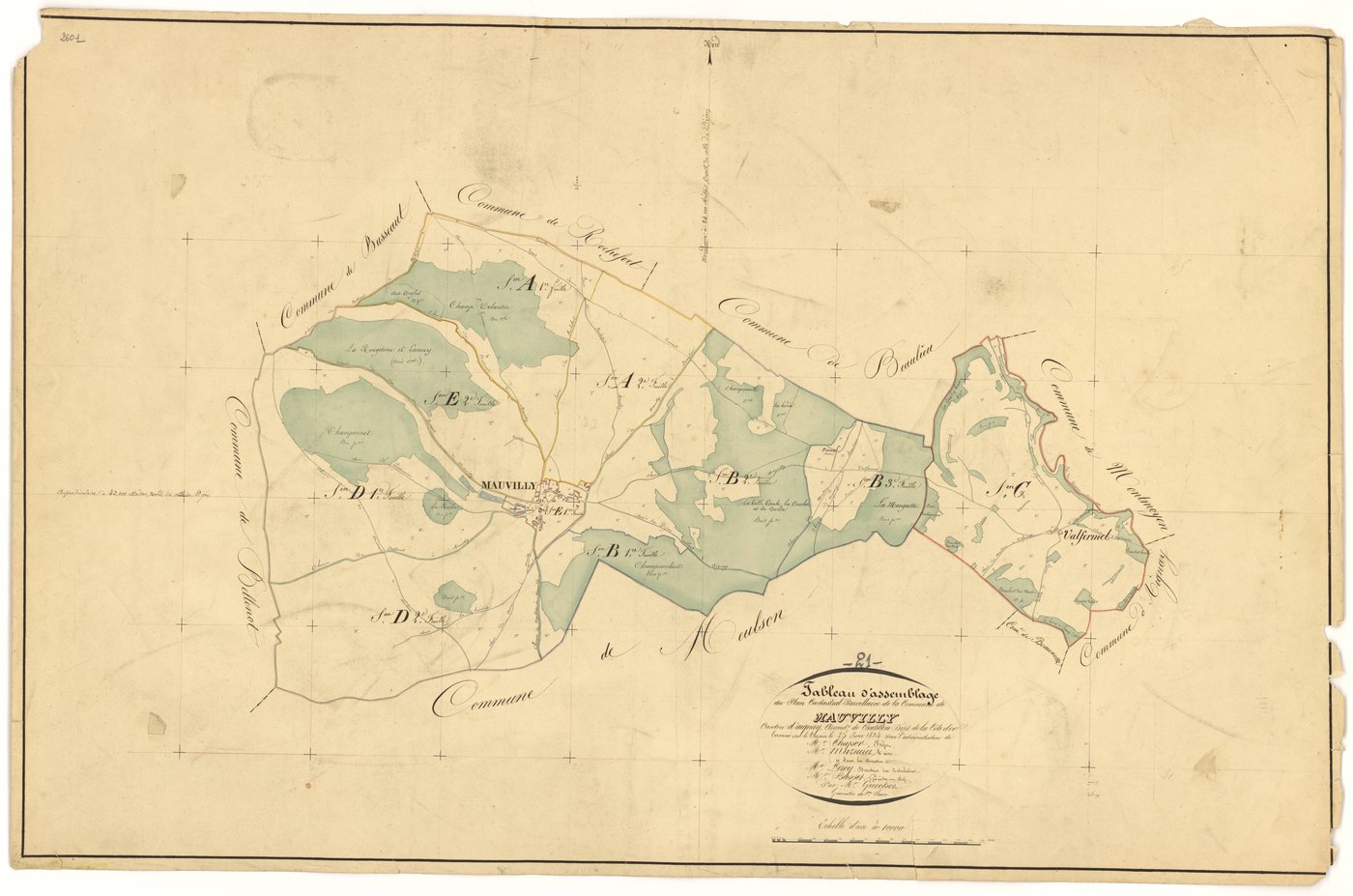 Mauvilly - Tableau d'assemblage - 3 P PLAN 395/1