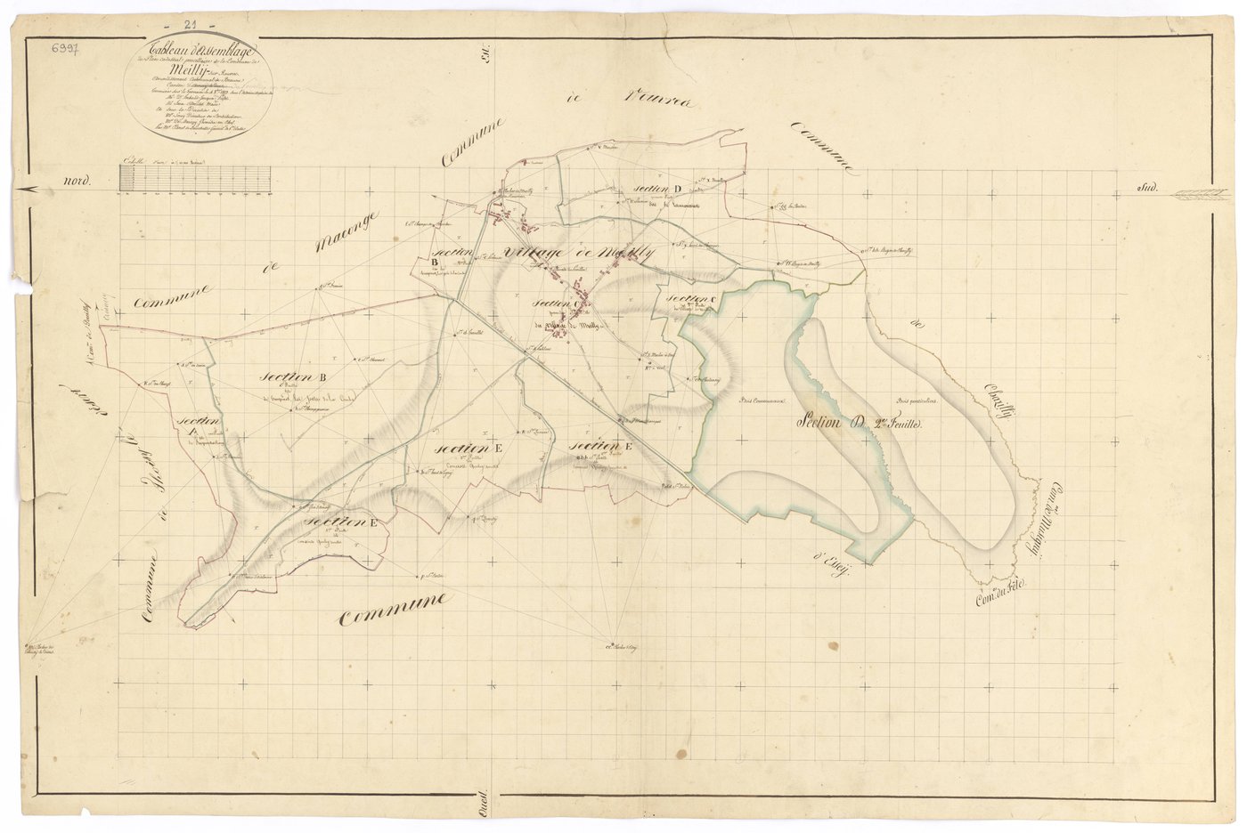 Meilly-sur-Rouvres - Tableau d'assemblage - 3 P PLAN 398/1