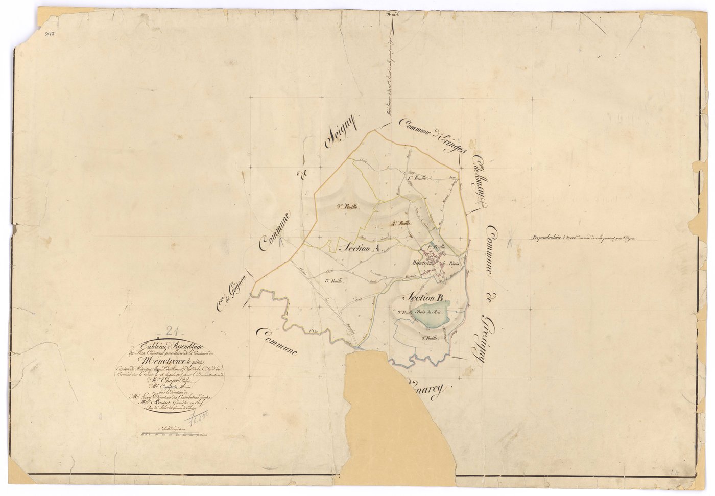 Ménétreux-le-Pitois - Tableau d'assemblage - 3 P PLAN 404/1