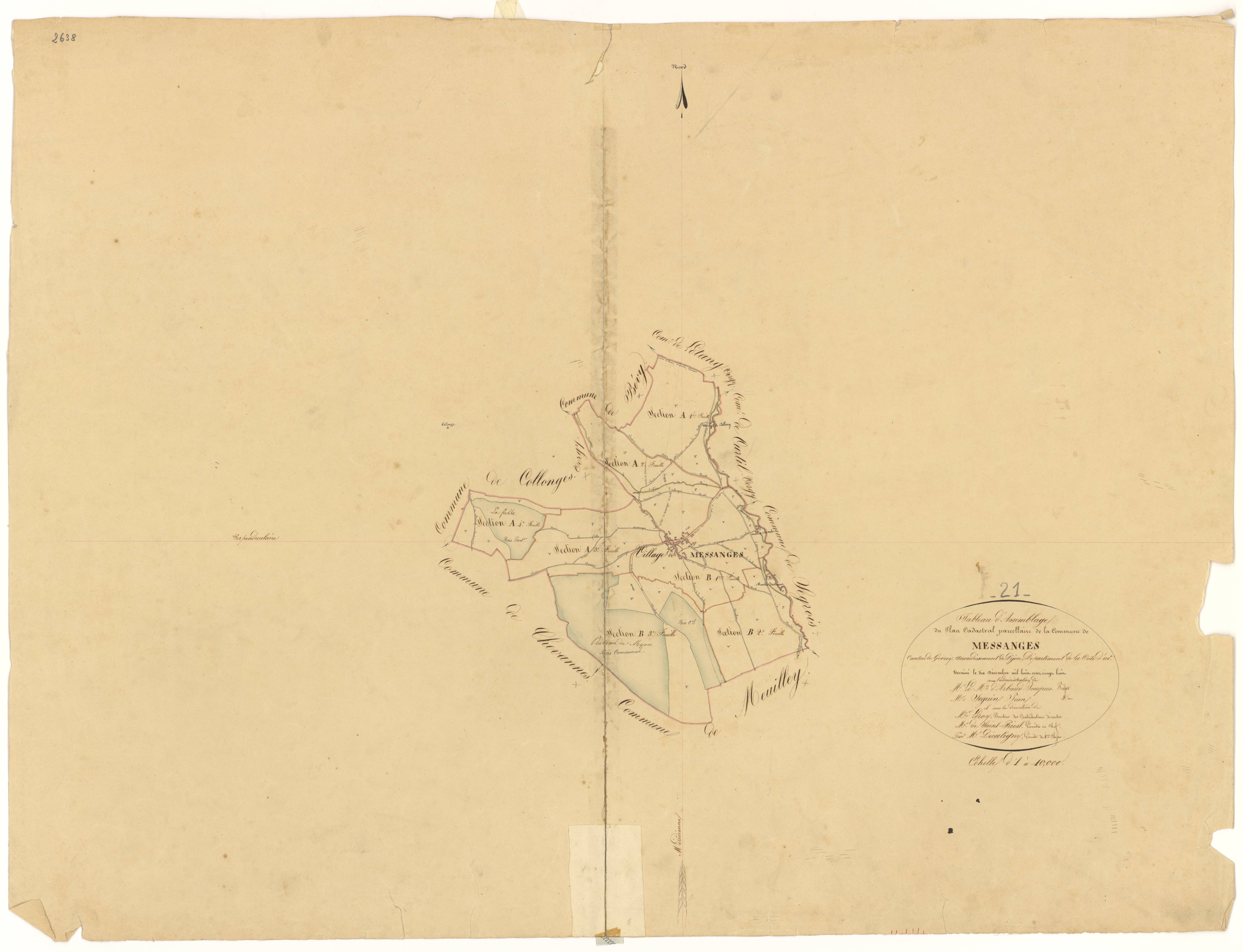 Messanges - Tableau d'assemblage - 3 P PLAN 406/1
