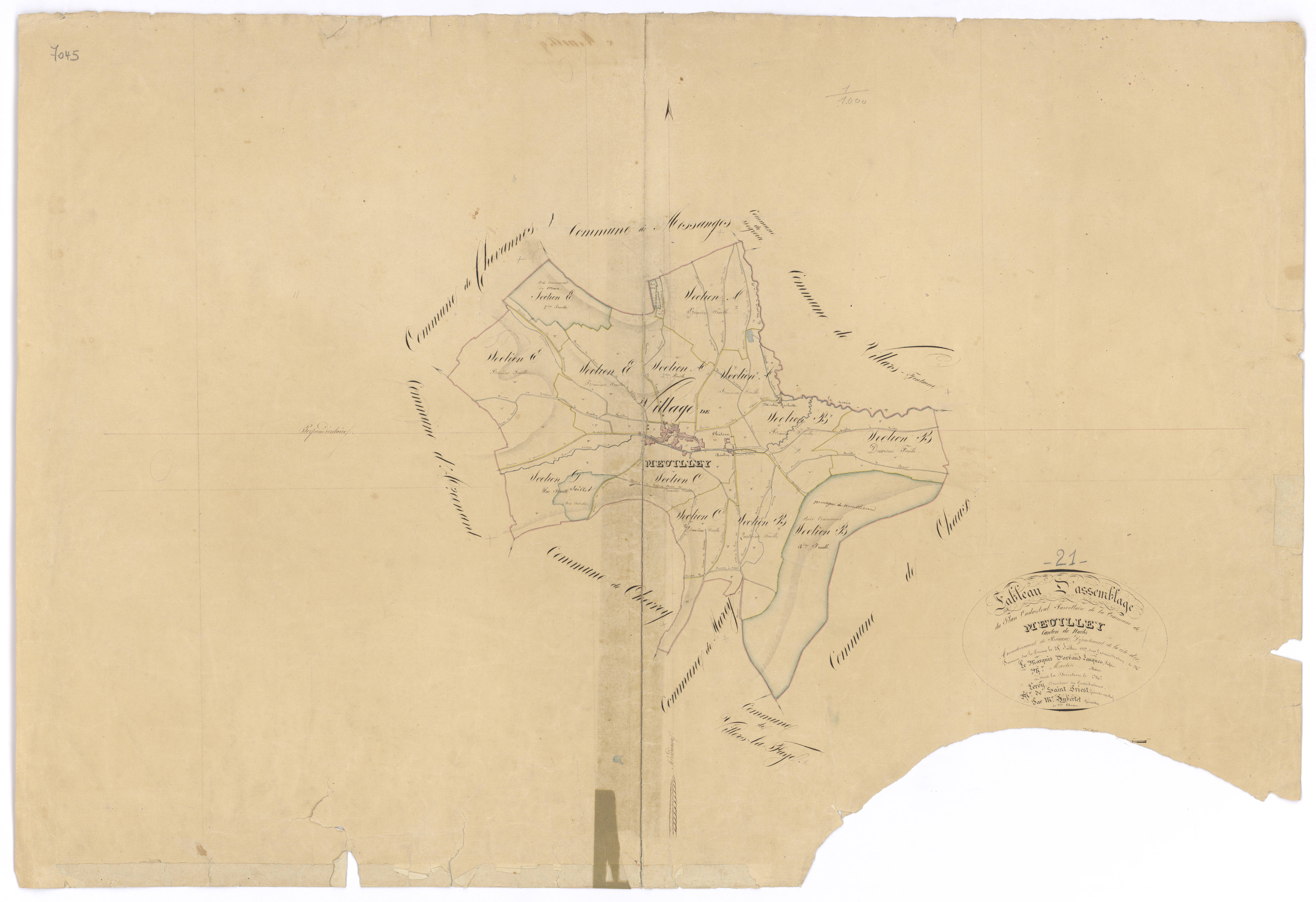 Meuilley - Tableau d'assemblage - 3 P PLAN 408/1