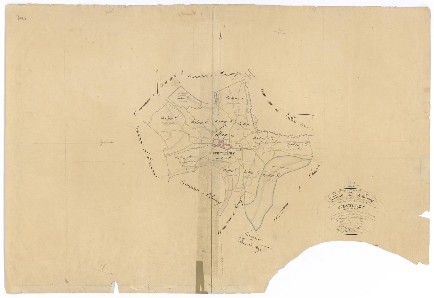 Meuilley - Tableau d'assemblage - 3 P PLAN 408/1