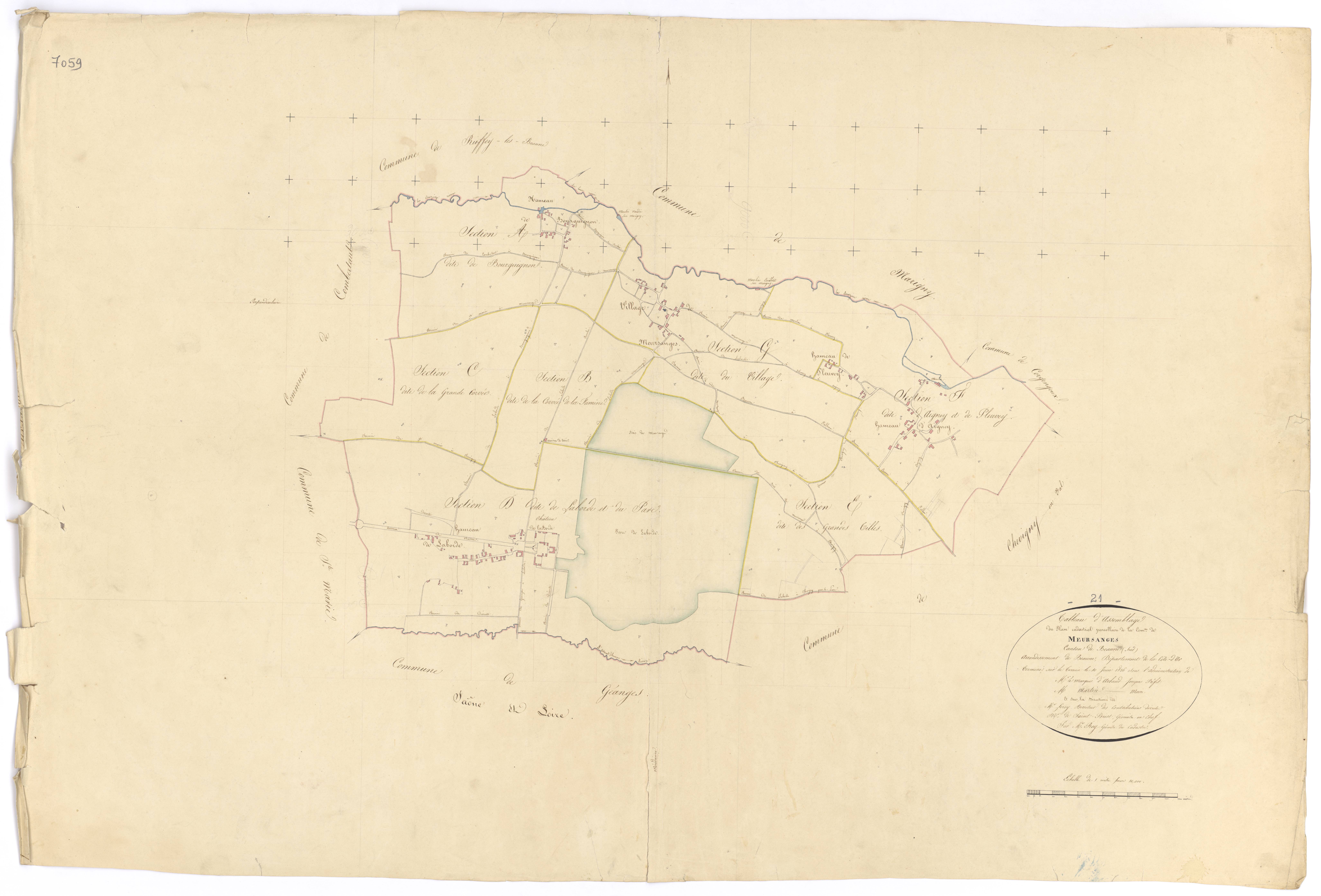 Meursanges - Tableau d'assemblage - 3 P PLAN 410/1