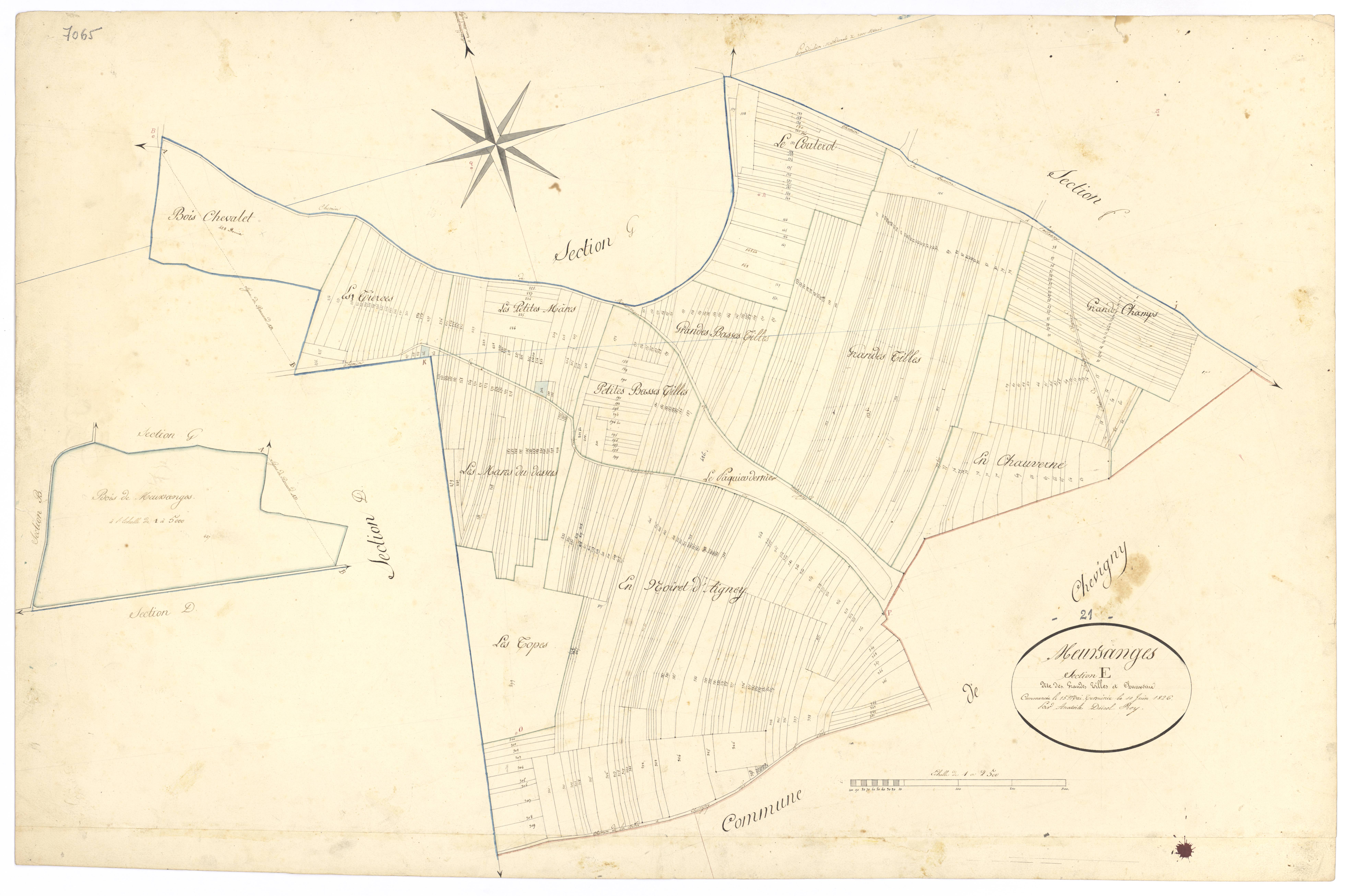 Meursanges - Section E - 3 P PLAN 410/7