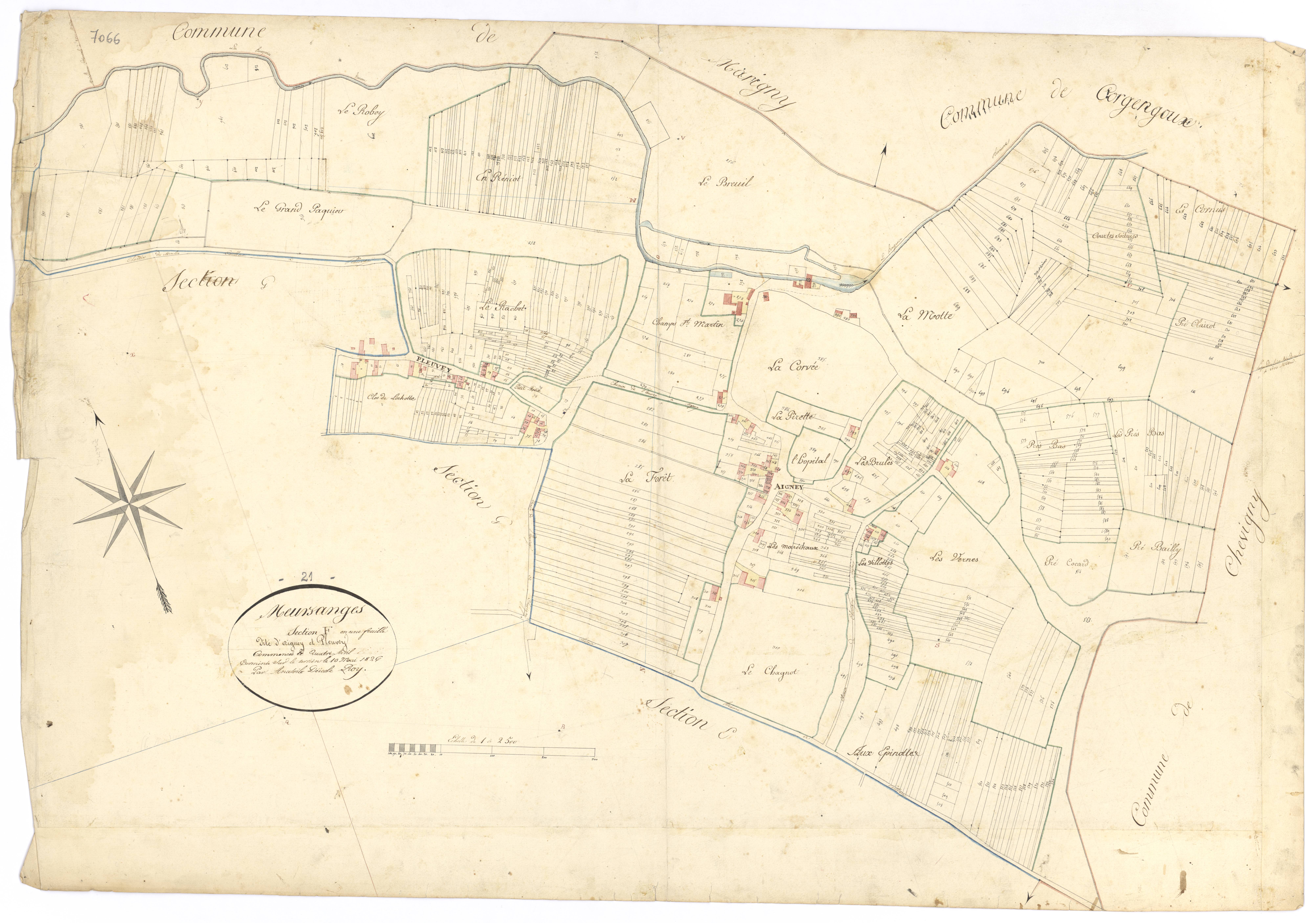 Meursanges - Section F - 3 P PLAN 410/8