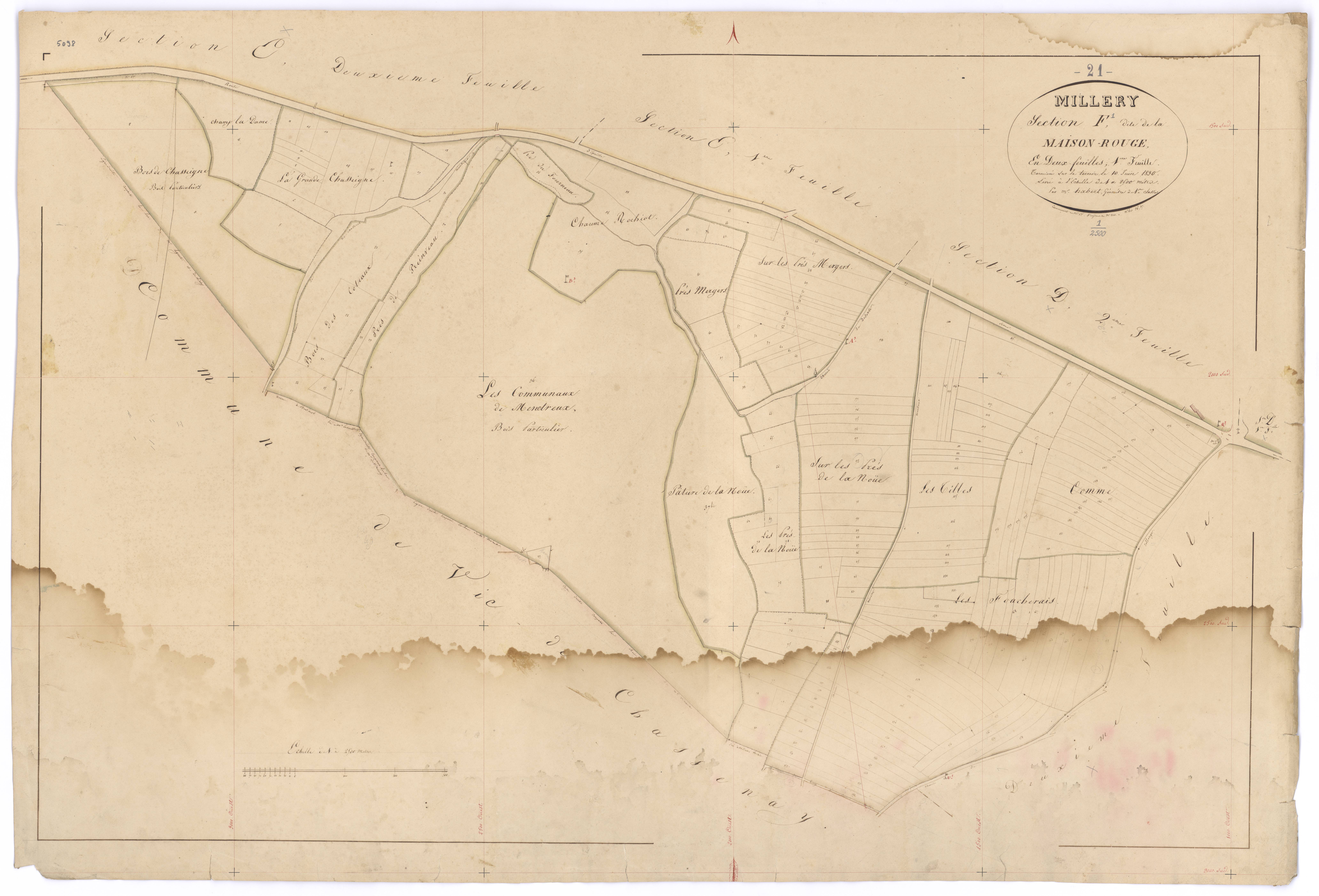 Millery - Section F1 - 3 P PLAN 412/13