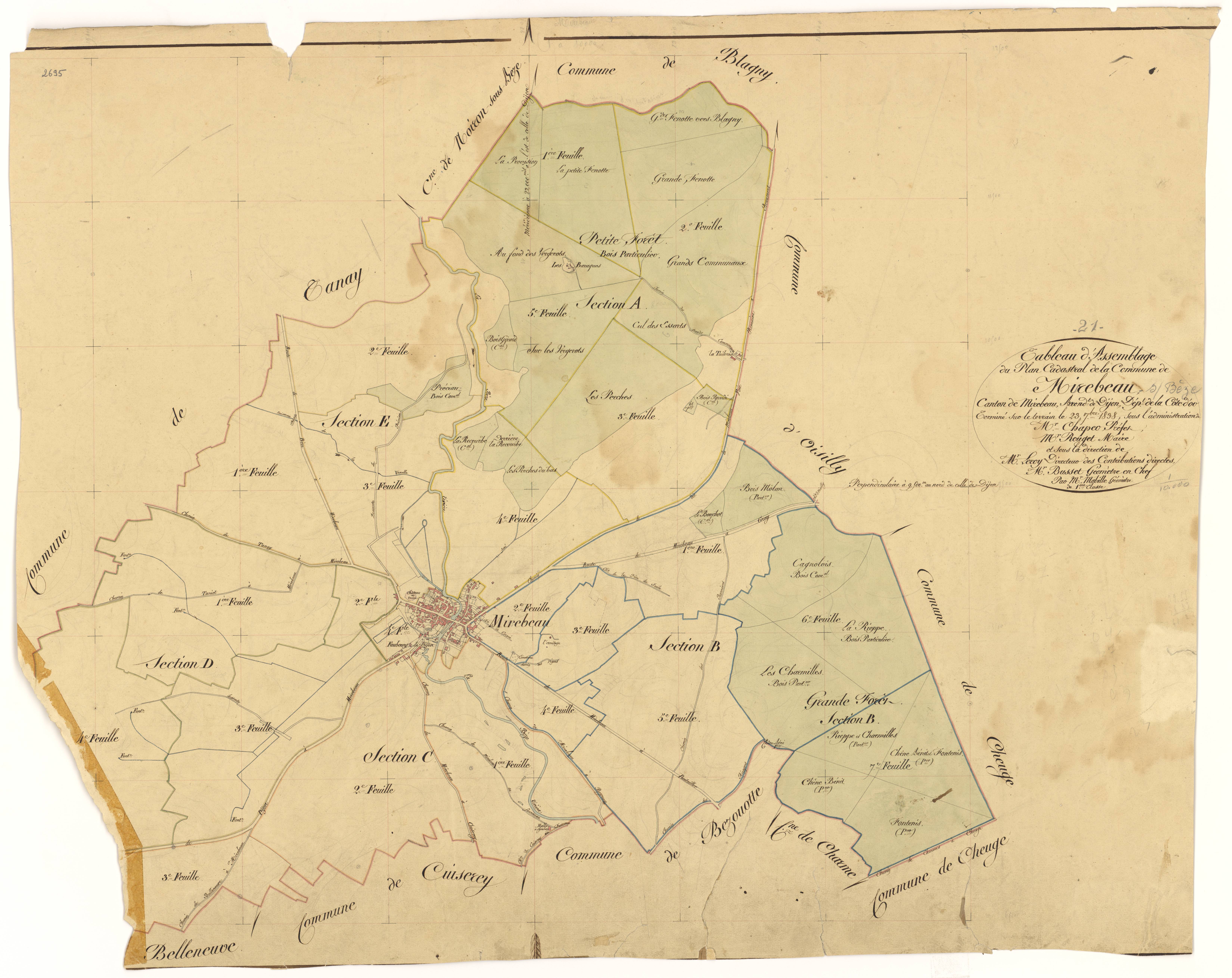 Mirebeau-sur-Bèze - Tableau d'assemblage - 3 P PLAN 415/1