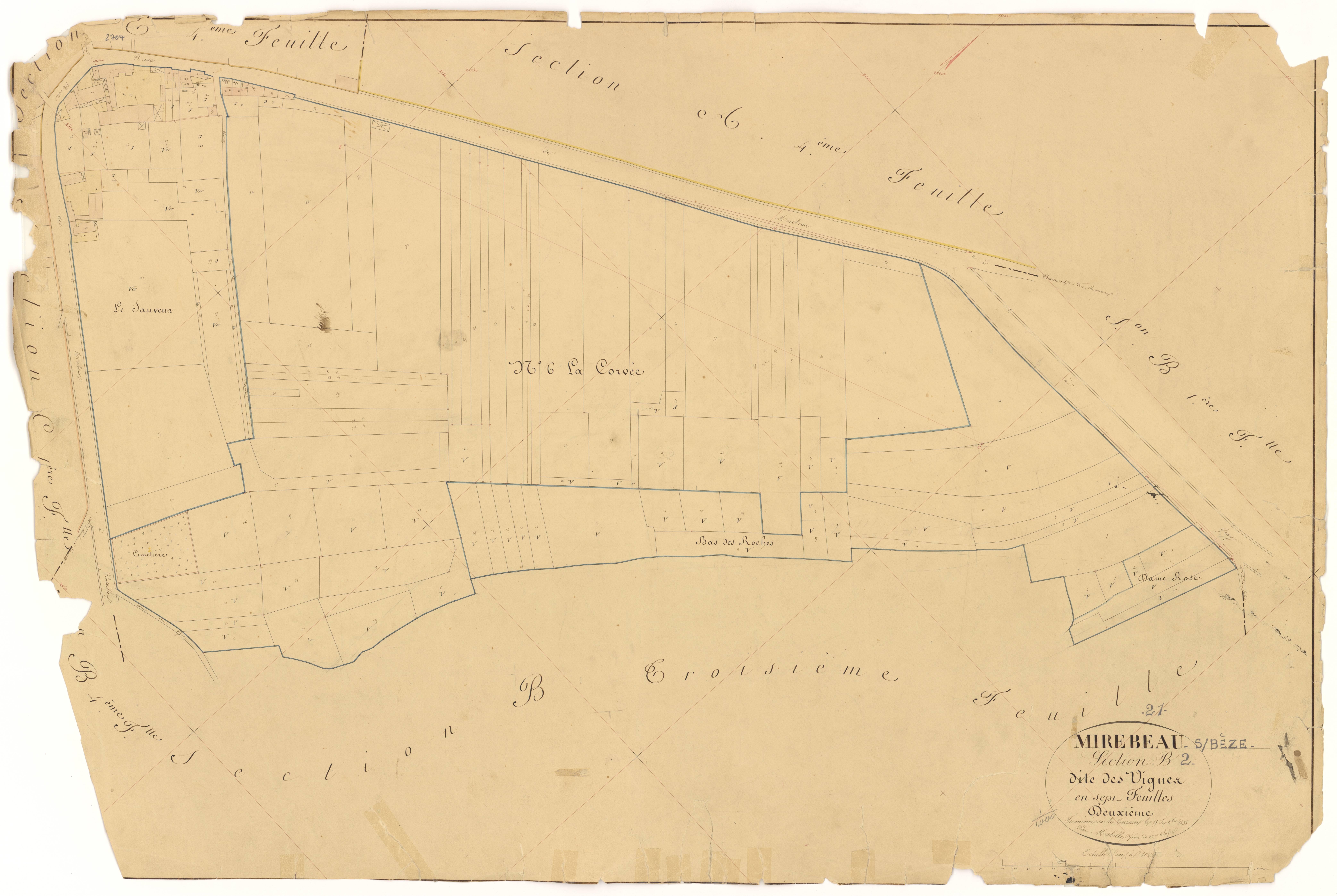 Mirebeau-sur-Bèze - Section B2 - 3 P PLAN 415/10