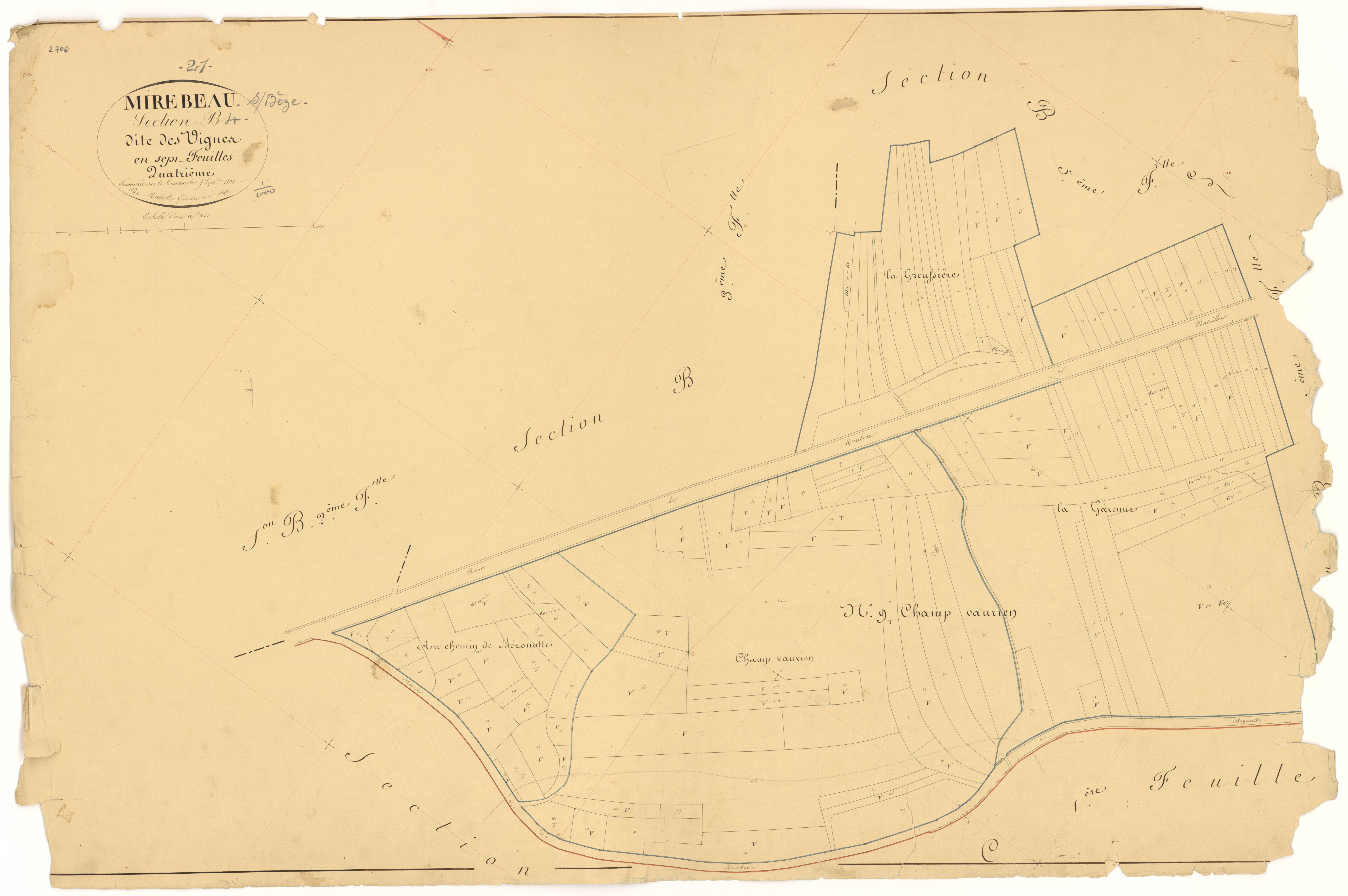 Mirebeau-sur-Bèze - Section B4 - 3 P PLAN 415/12