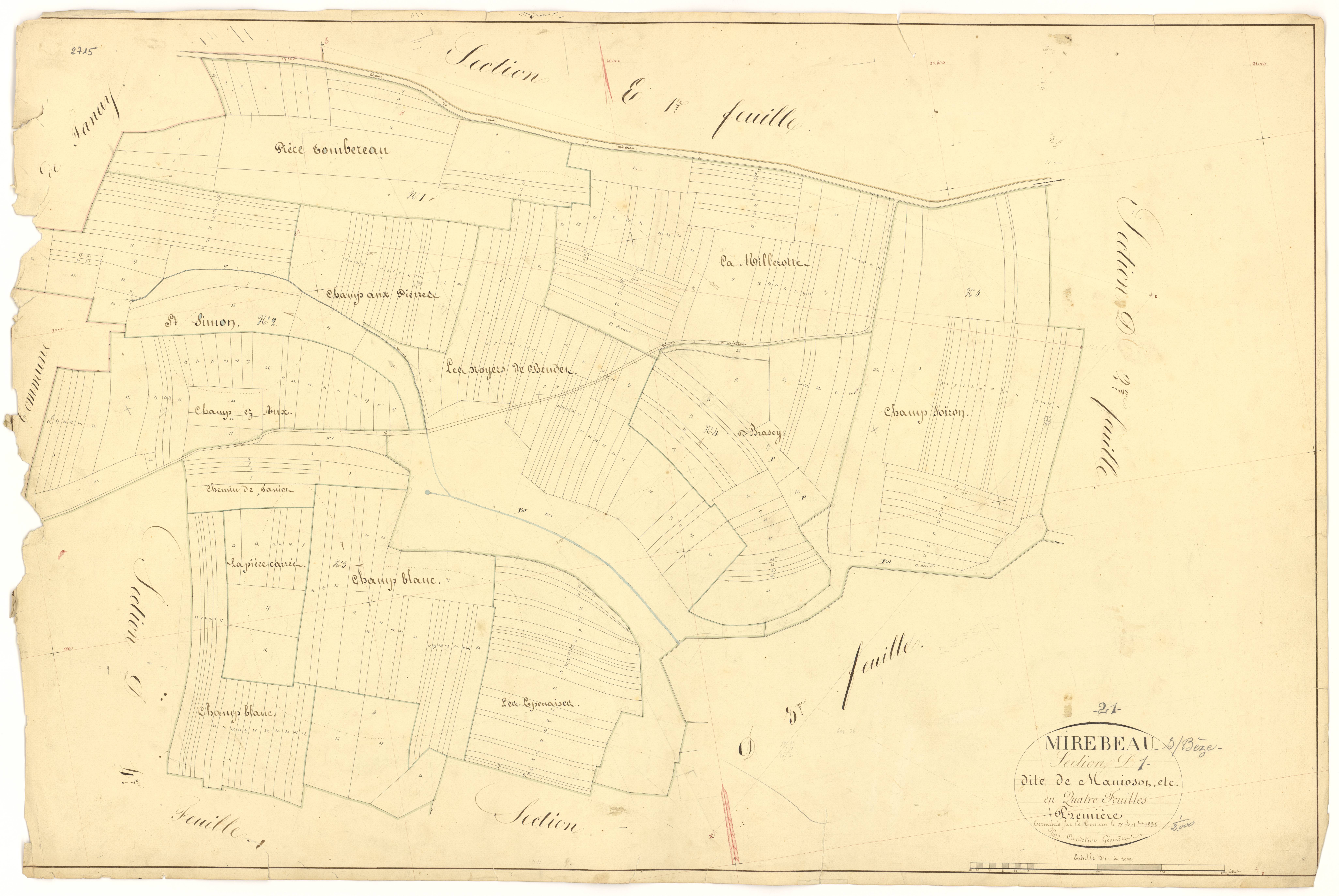 Mirebeau-sur-Bèze - Section D1 - 3 P PLAN 415/21