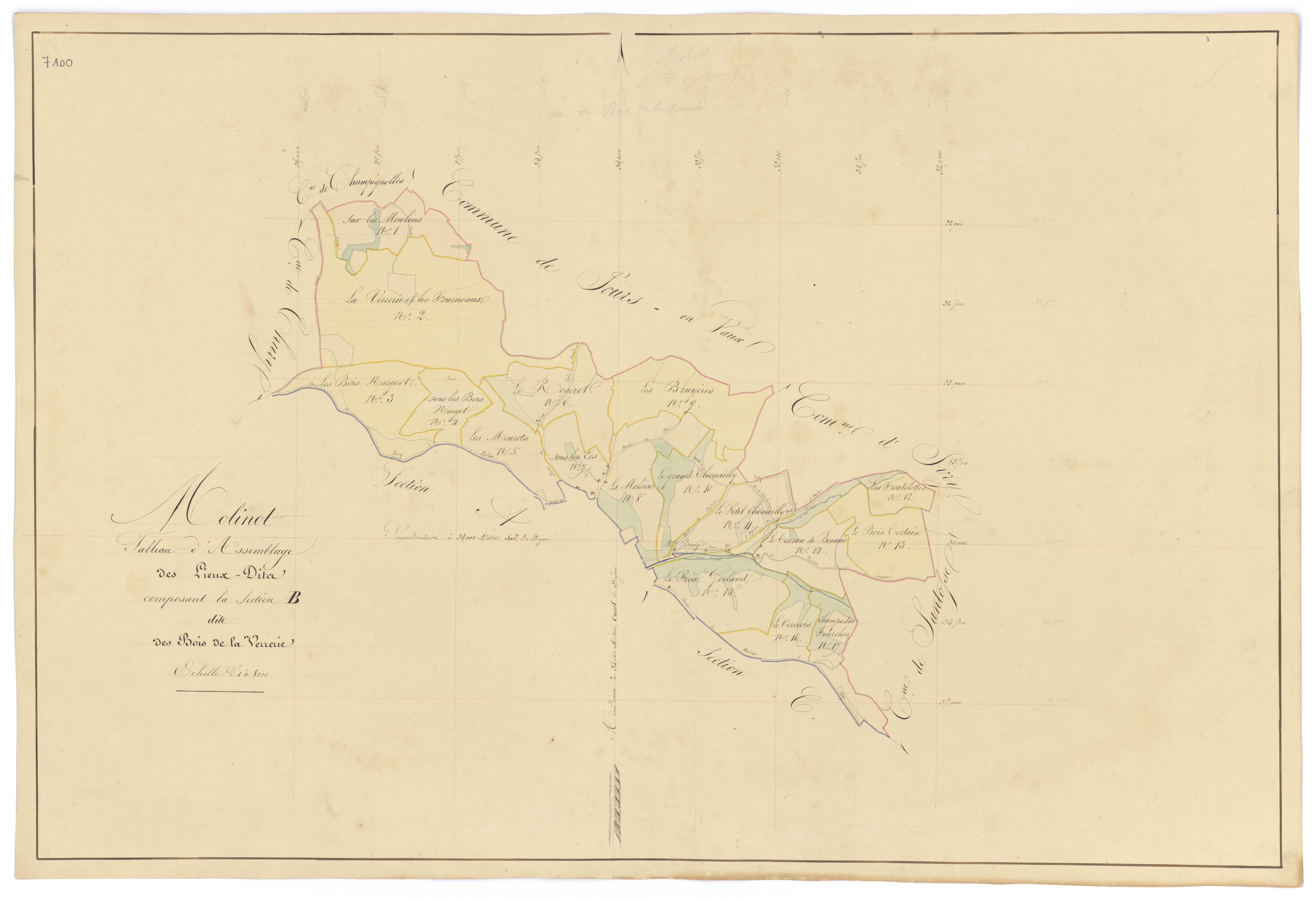 Molinot - Section B (tableau d'assemblage) - 3 P PLAN 419/7