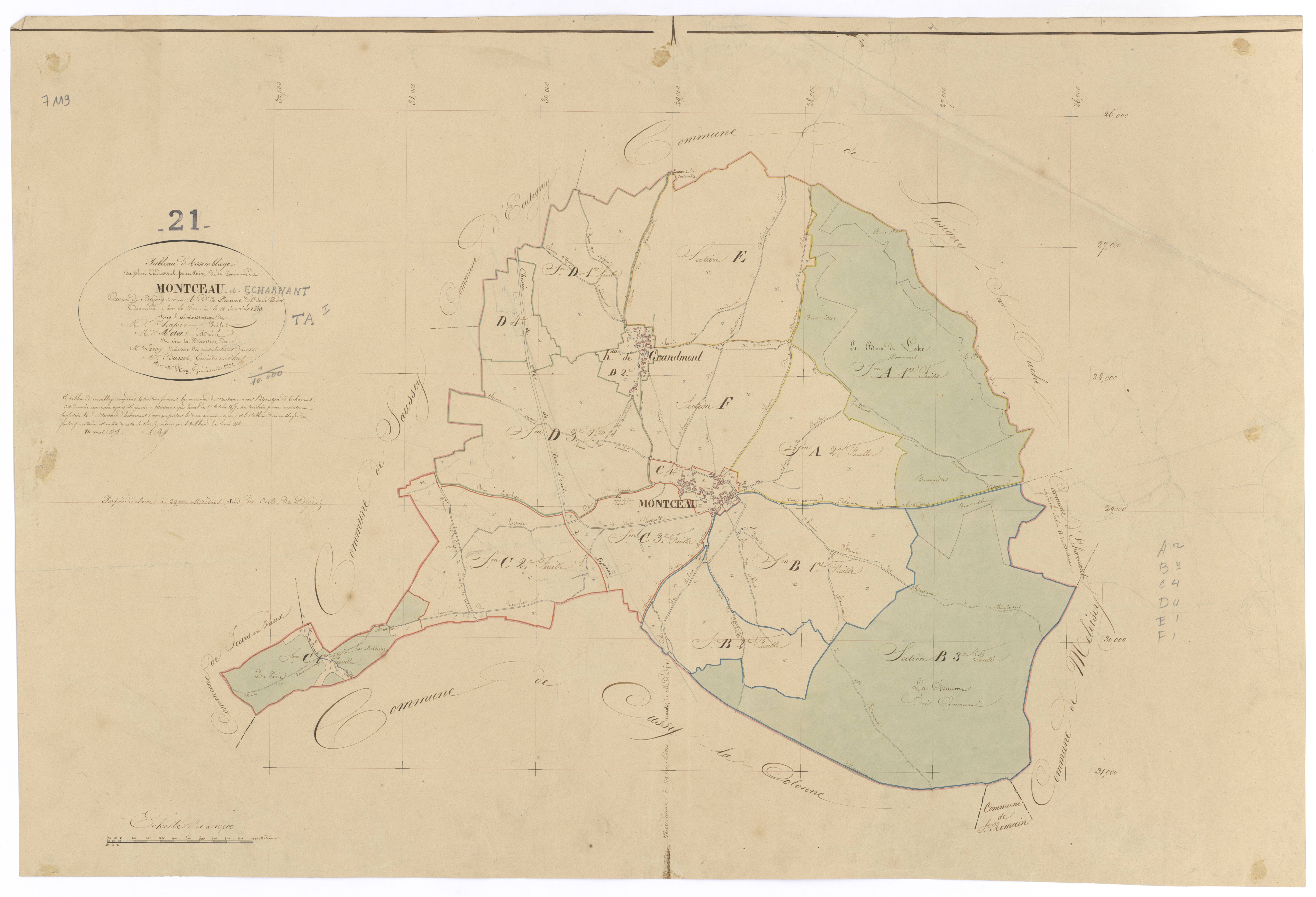 Montceau-et-Echarnant - Tableau d'assemblage 1 - 3 P PLAN 426/1