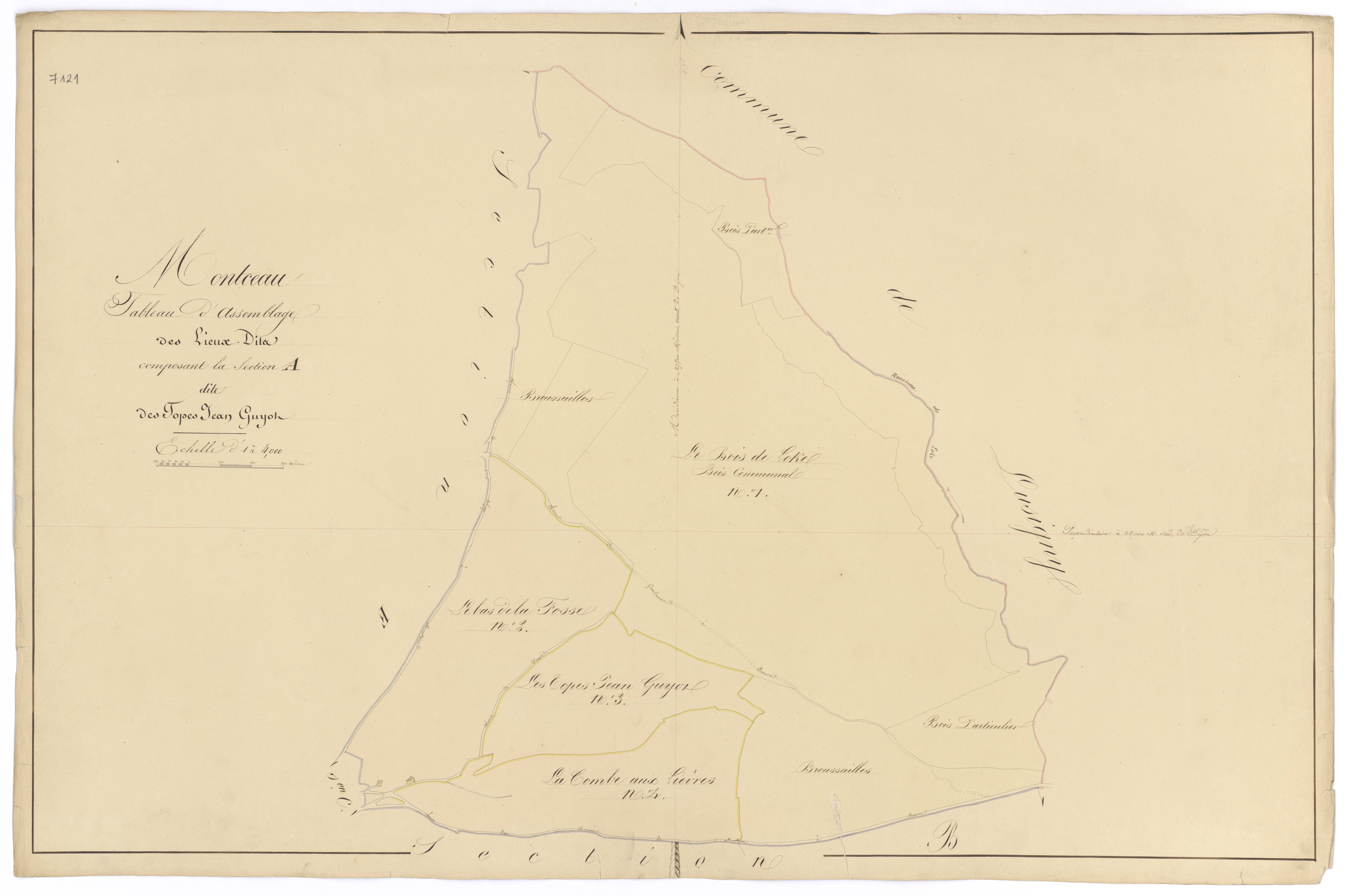Montceau-et-Echarnant - Section A (tableau d'assemblage) - 3 P PLAN 426/3