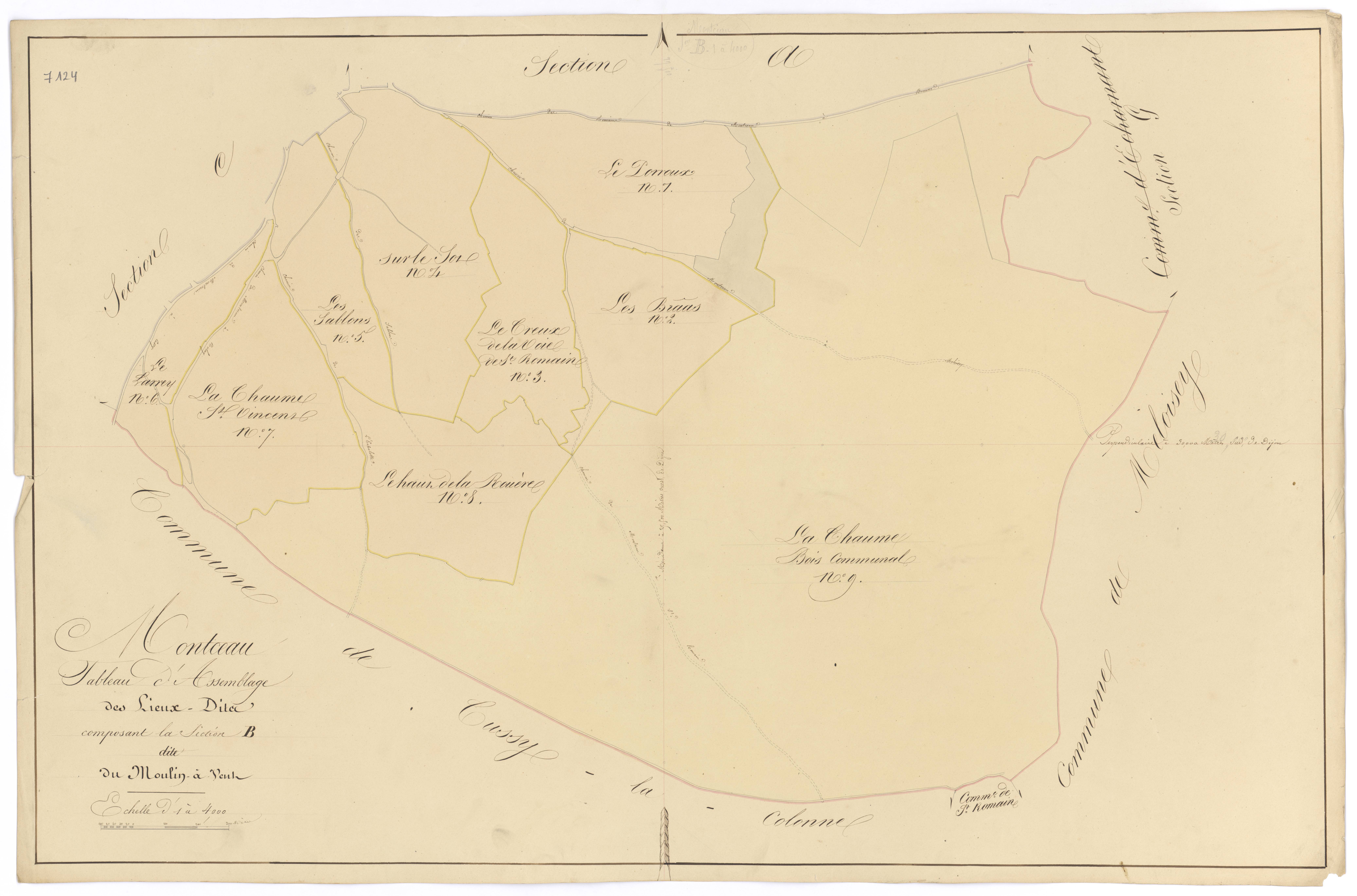 Montceau-et-Echarnant - Section B (tableau d'assemblage) - 3 P PLAN 426/6