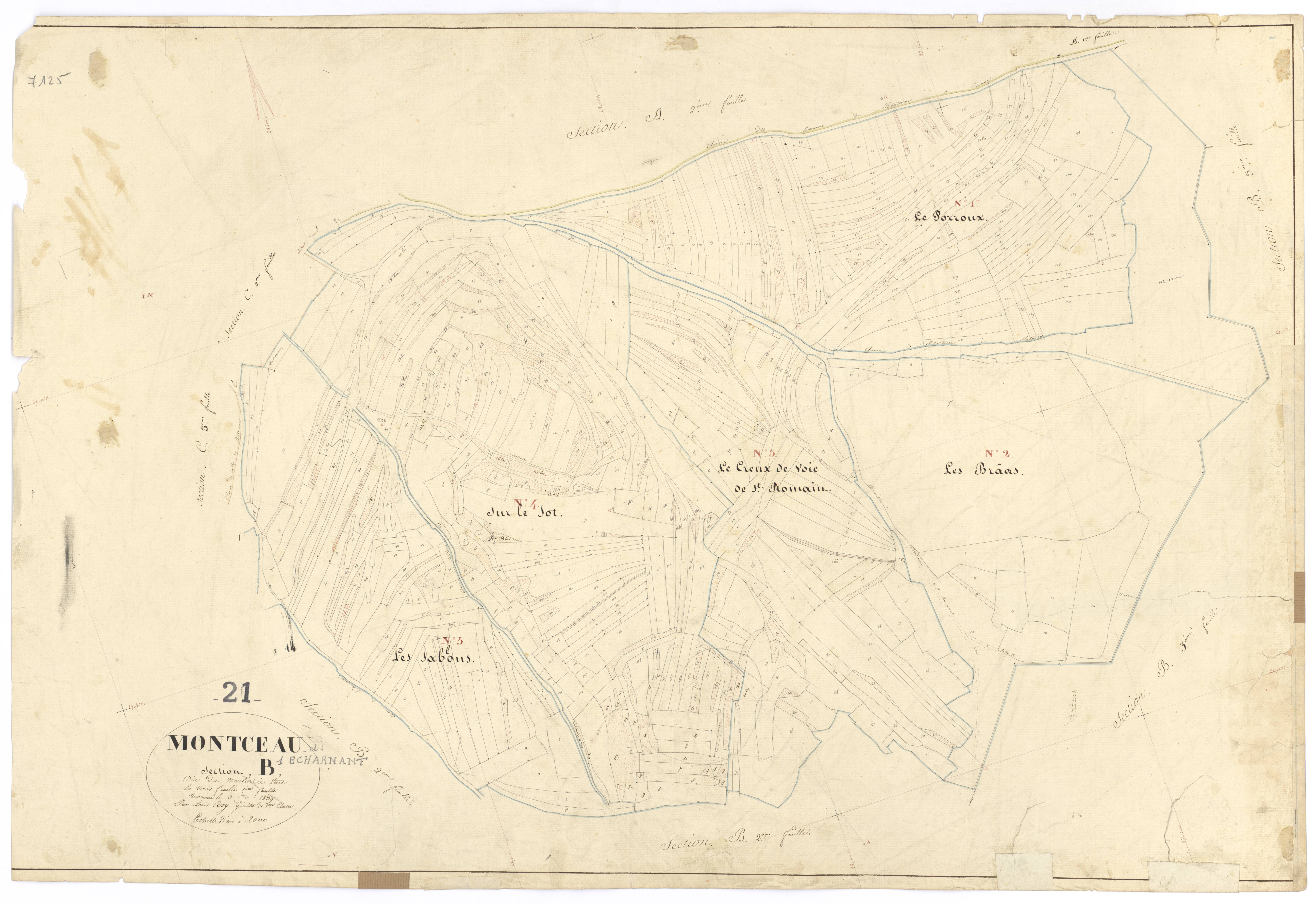 Montceau-et-Echarnant - Section B1 - 3 P PLAN 426/7