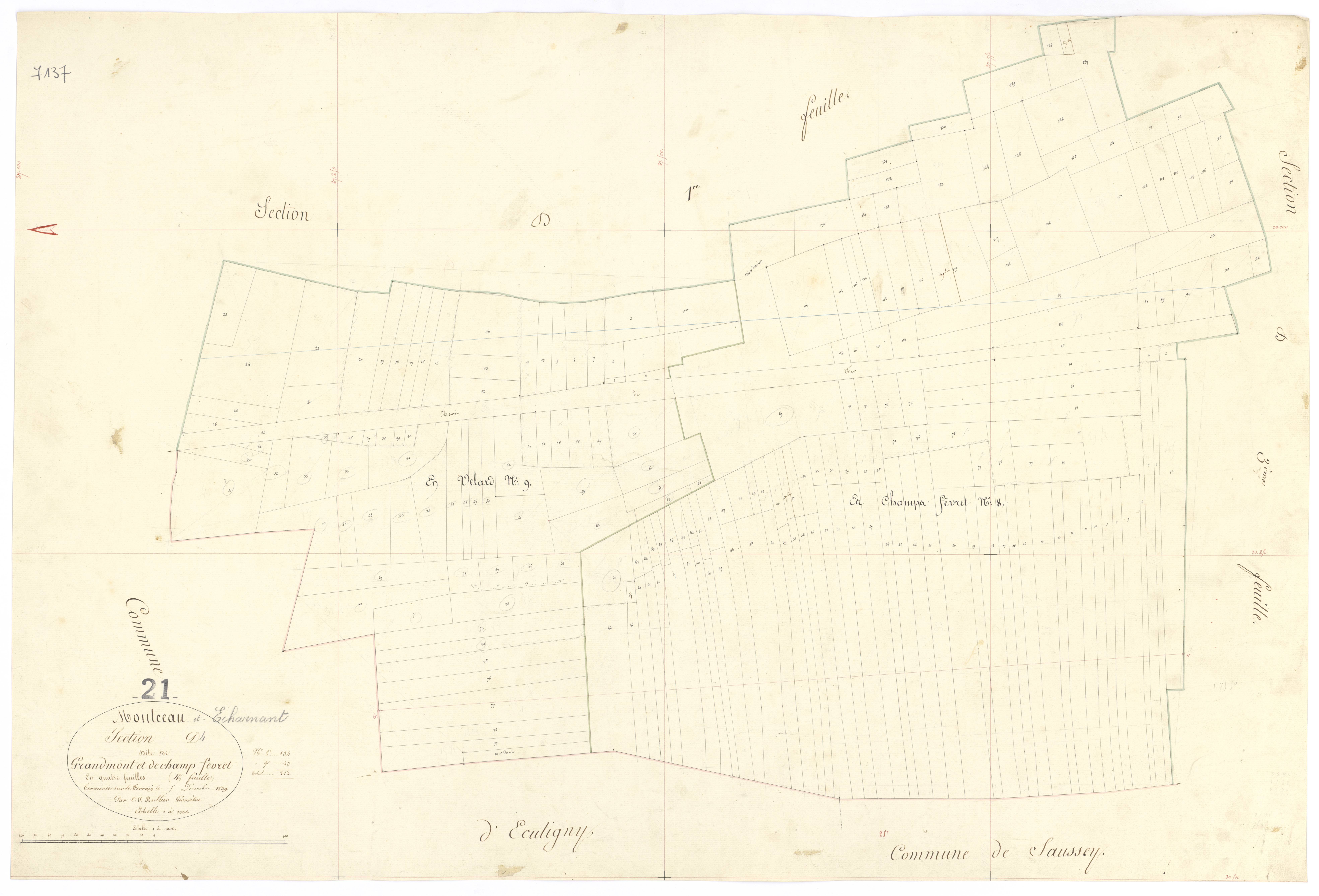 Montceau-et-Echarnant - Section D4 - 3 P PLAN 426/19