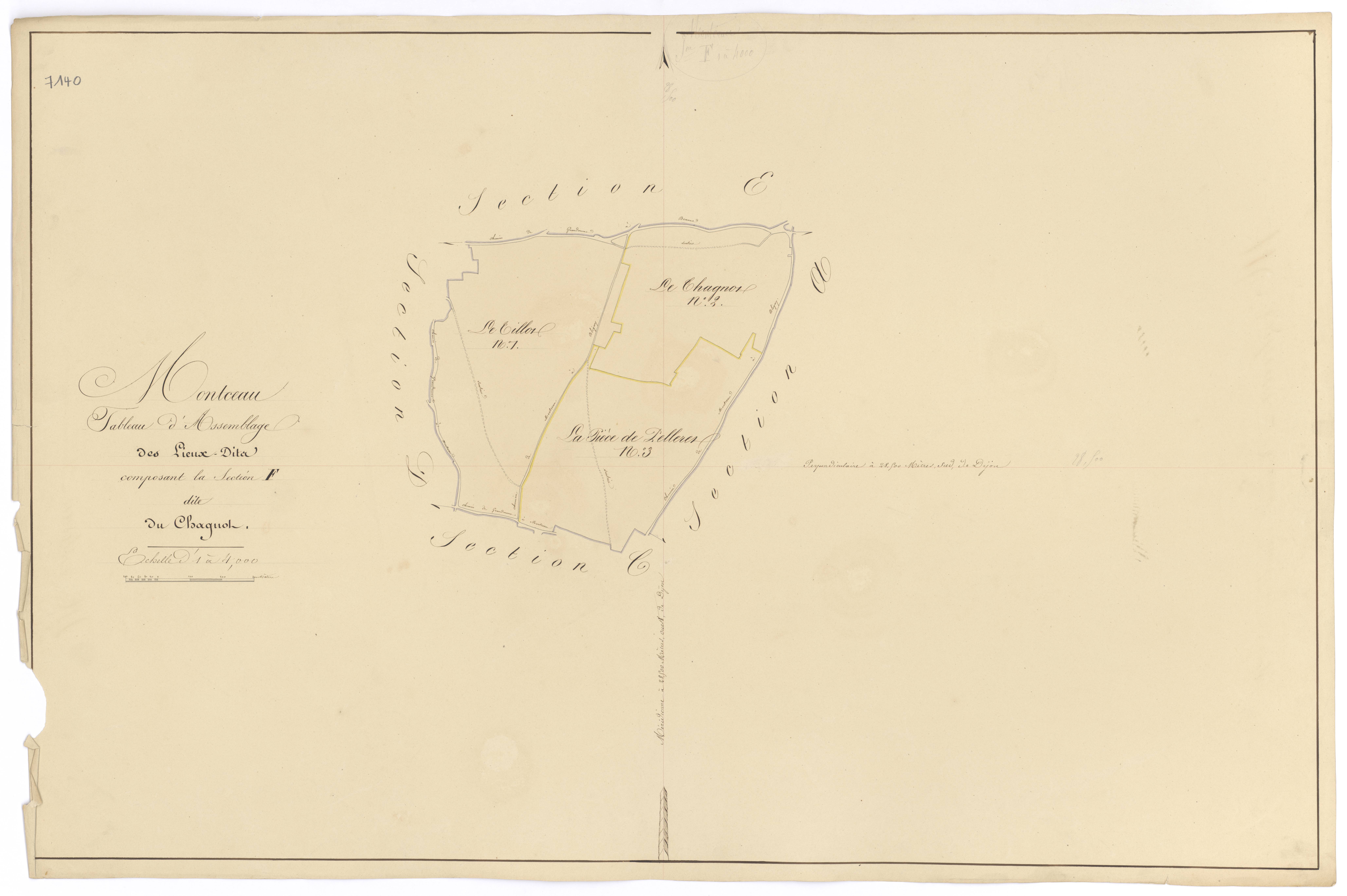 Montceau-et-Echarnant - Section F (tableau d'assemblage) - 3 P PLAN 426/22