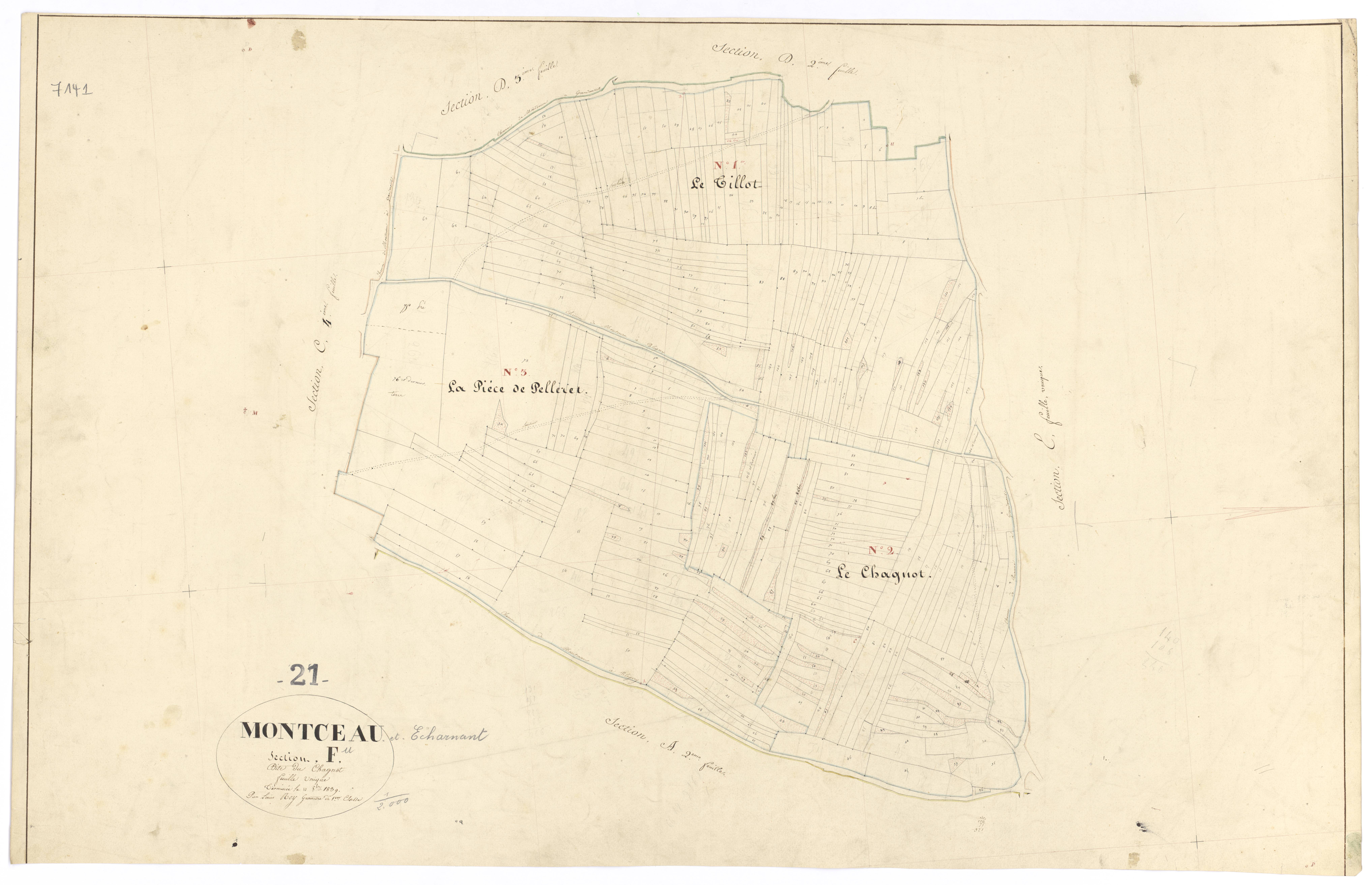 Montceau-et-Echarnant - Section F - 3 P PLAN 426/23