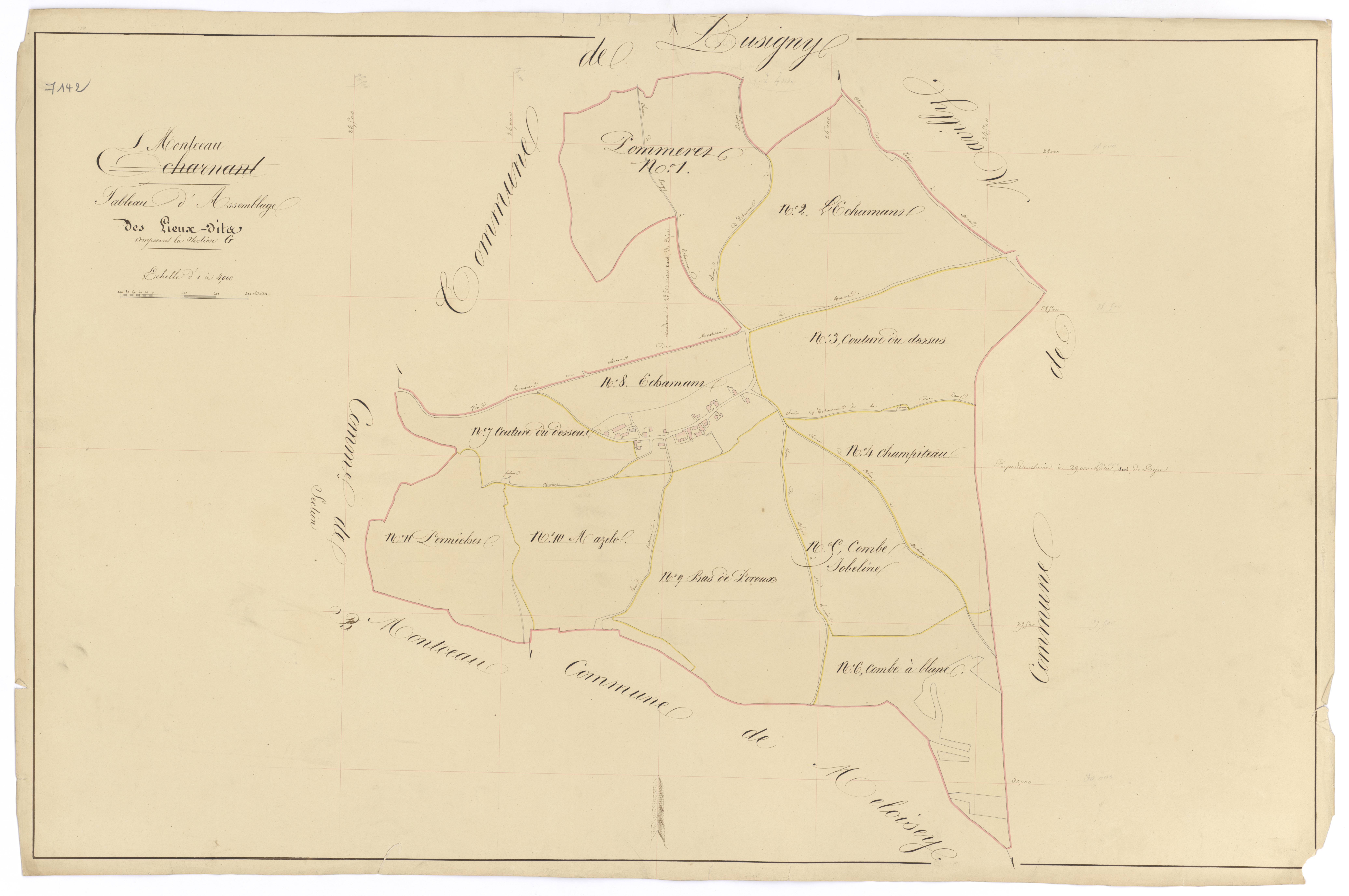 Montceau-et-Echarnant - Section G (tableau d'assemblage) - 3 P PLAN 426/24