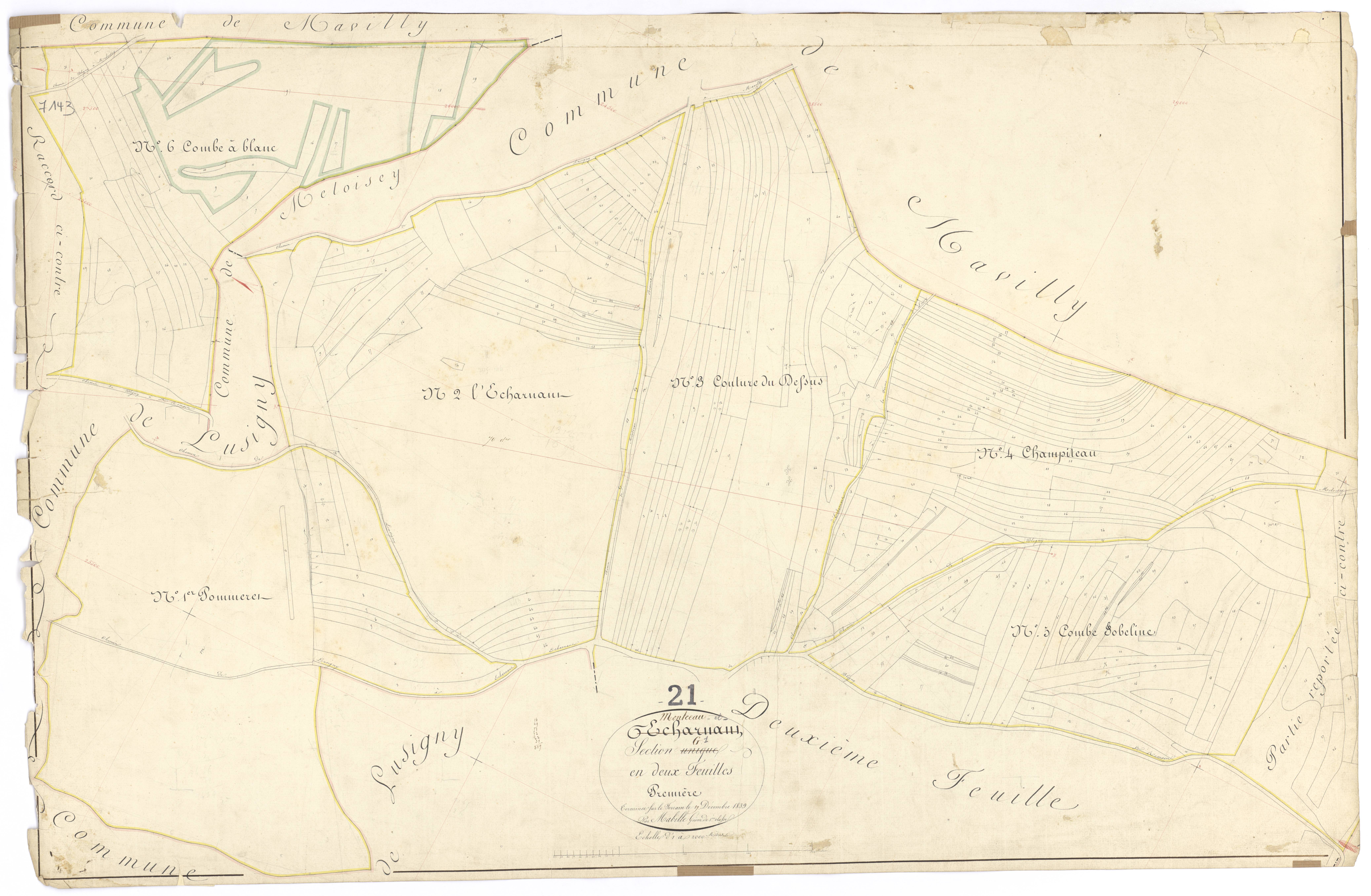 Montceau-et-Echarnant - Section G1 - 3 P PLAN 426/25